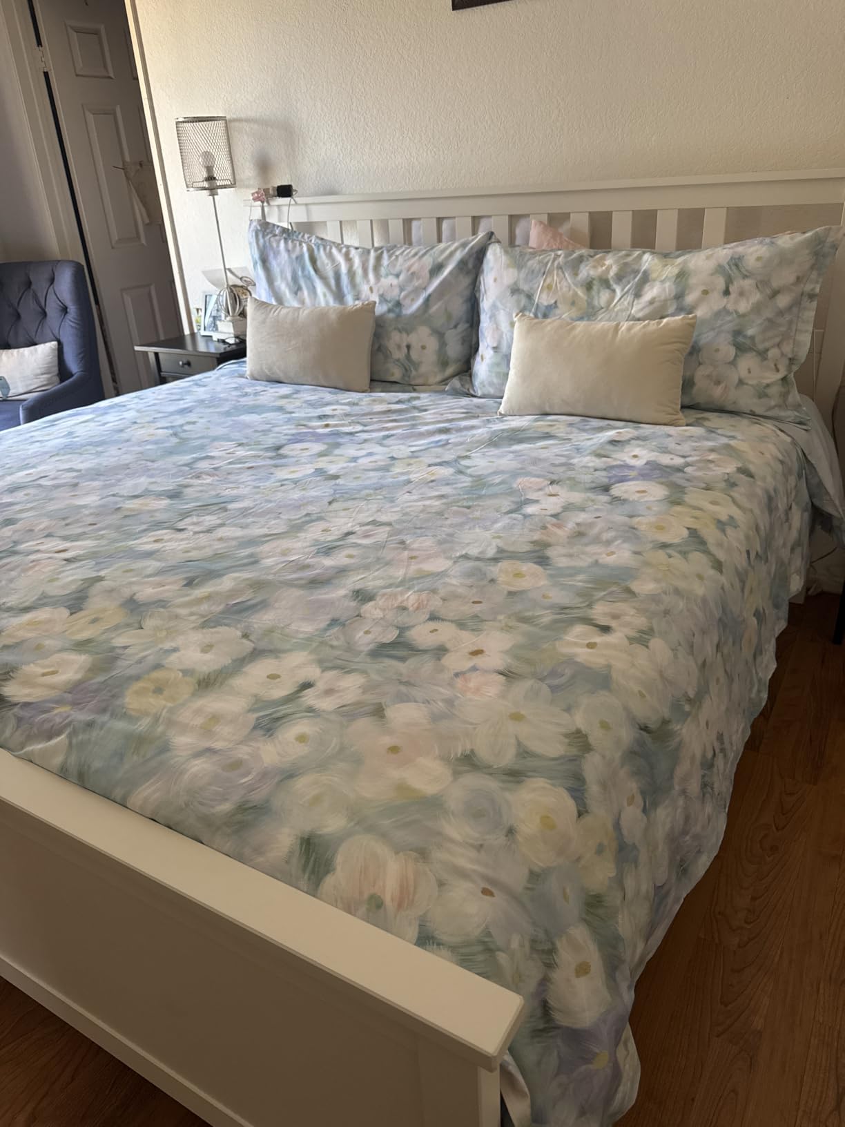 OAITE Duvet Cover Set,100% Cotton Comforter Cover with Leaf Pattern Duvet Cover Set,Soft Bedding Set Includes with 3 Piece (2 Pillow Shams,1 Duvet Cover) customer photo 2