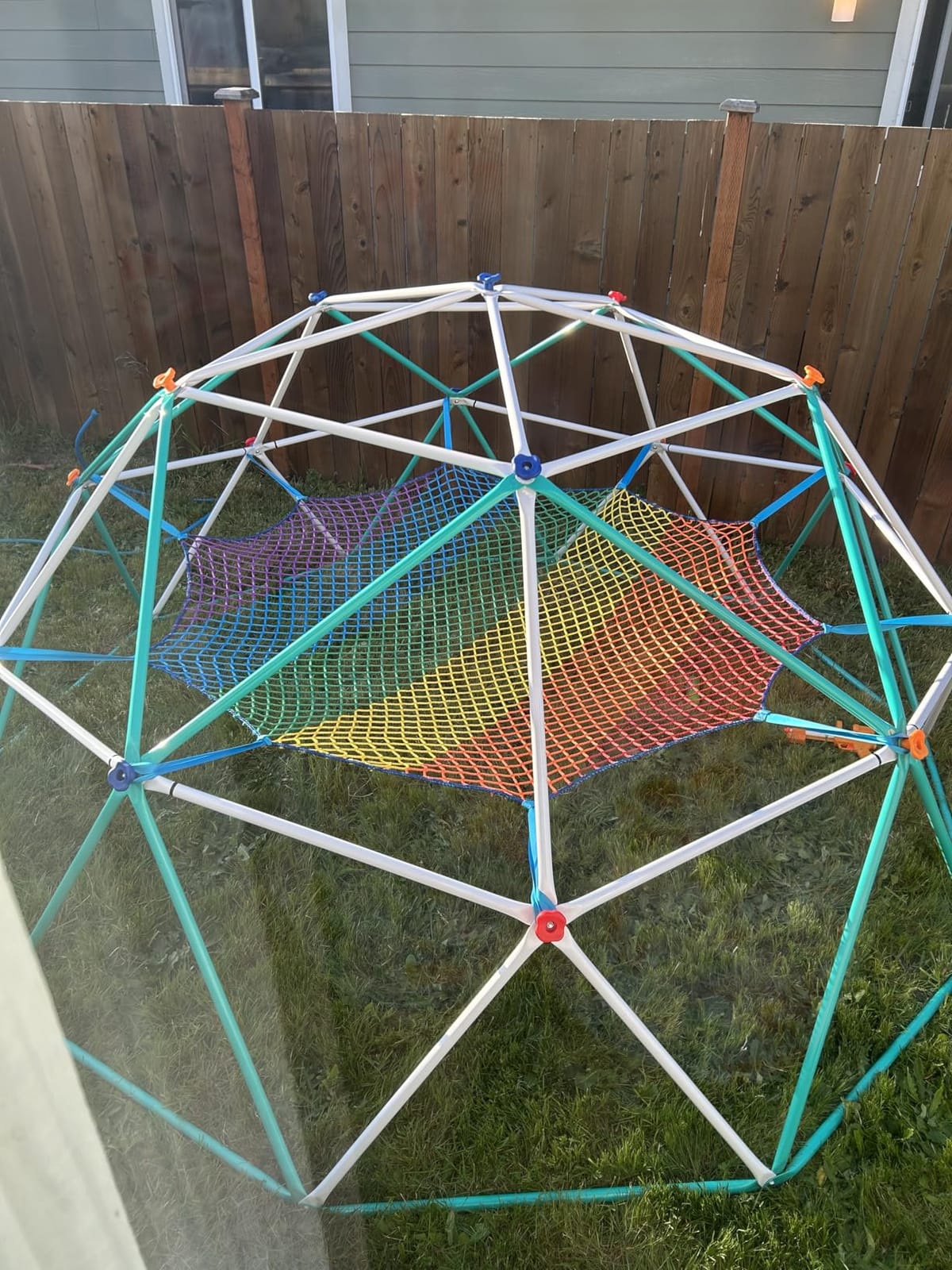 10 ft Climbing Dome with Climbing Cargo Net for Kids 3-12 | Jungle Gym Climber with Net Hammock for Backyard Outside, Outdoor Dome Playset Monkey Bars, Supports 800 lbs, 3D Setup Video customer photo 1