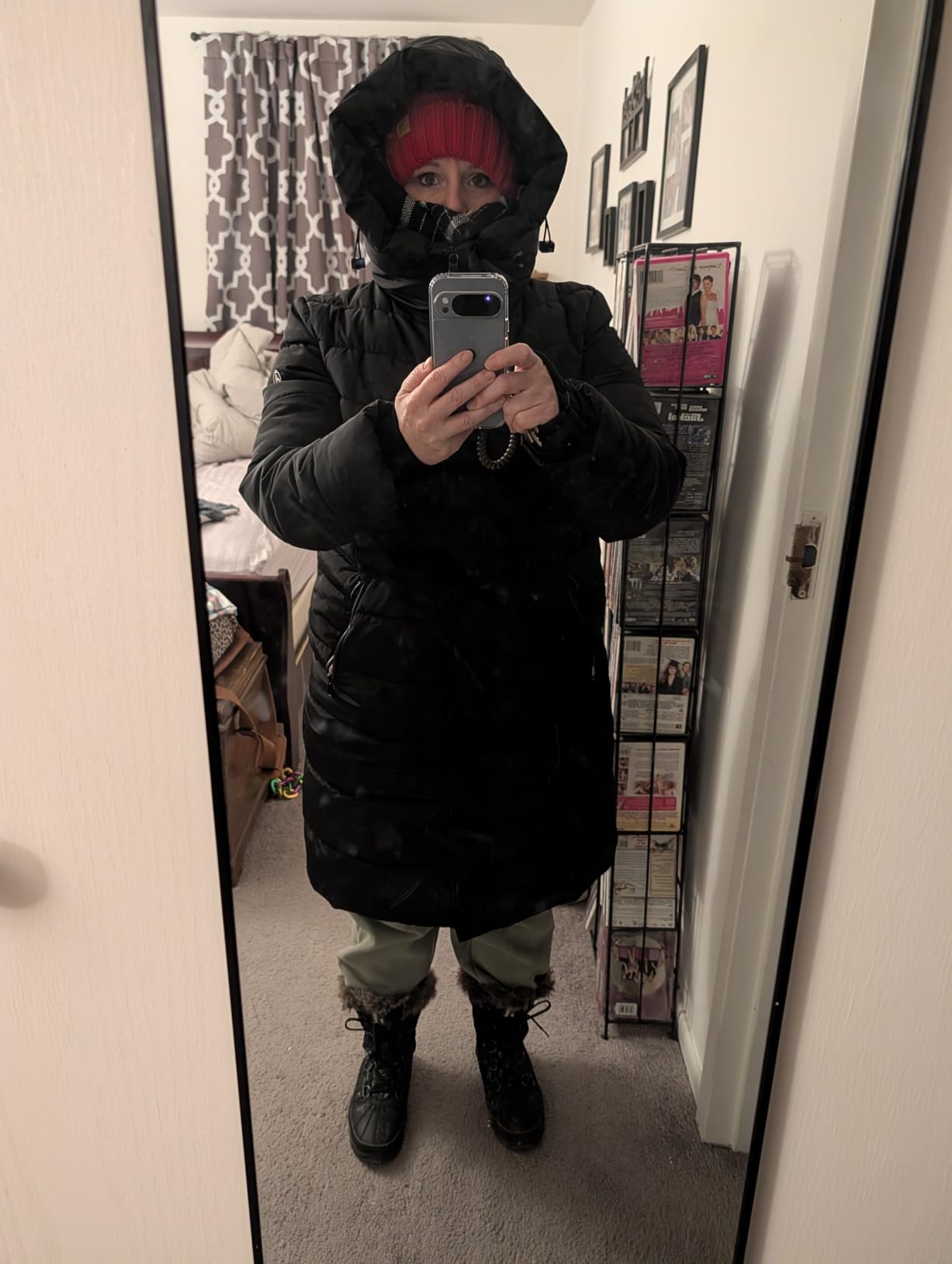 IKAZZ Women's Winter Coats, Thickened Warm Insulated Vegan Down Long Parka Jacket with Hood customer photo 2