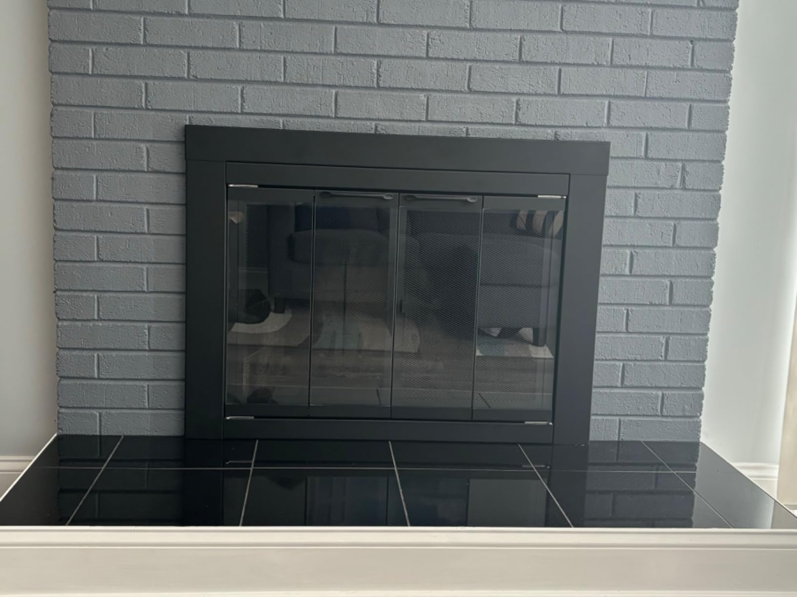 Stanbroil Fireplace Glass Bi-fold Style Door, Black, Large | Decorative Fireplace Screen Door customer photo 2