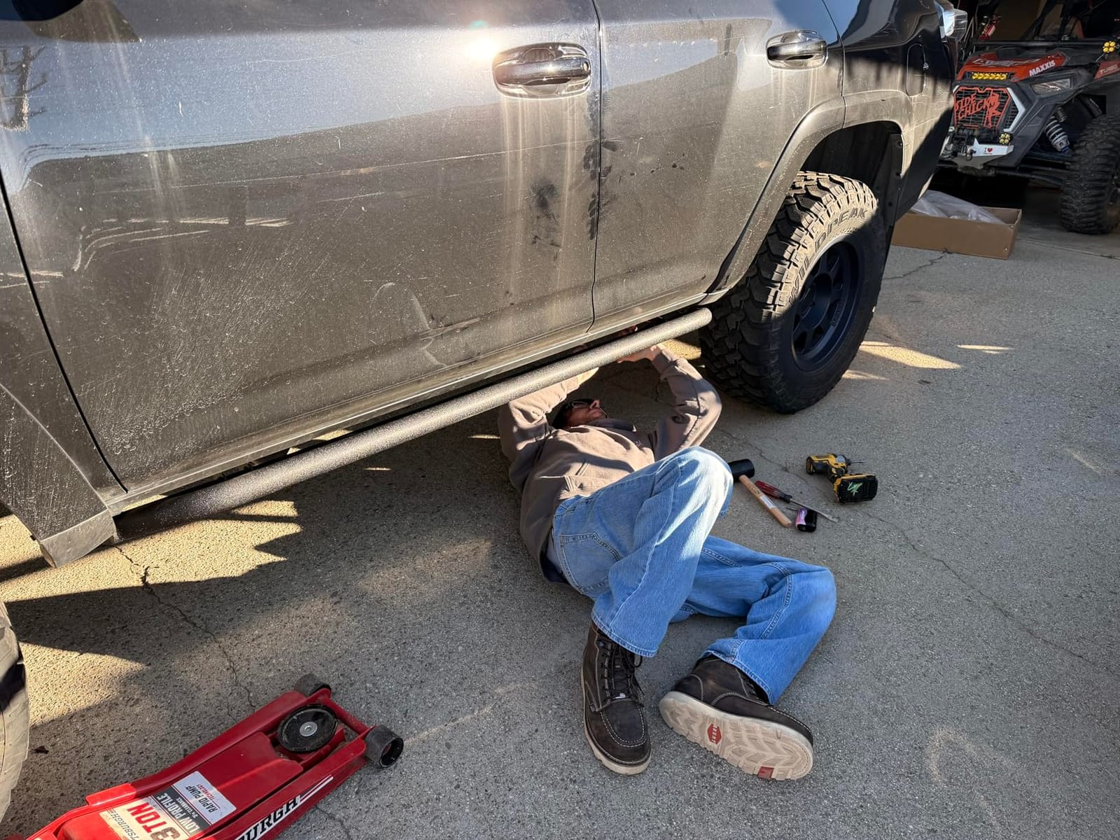 Hooke Road 4Runner Rock Sliders Tube Side Door Armor Rocker Gurad Rails for 2010-2024 Toyota 4Runner 5th Gen (Exclude Limited, Nightshade, TRD Sport & 10-13 SR5) customer photo 1