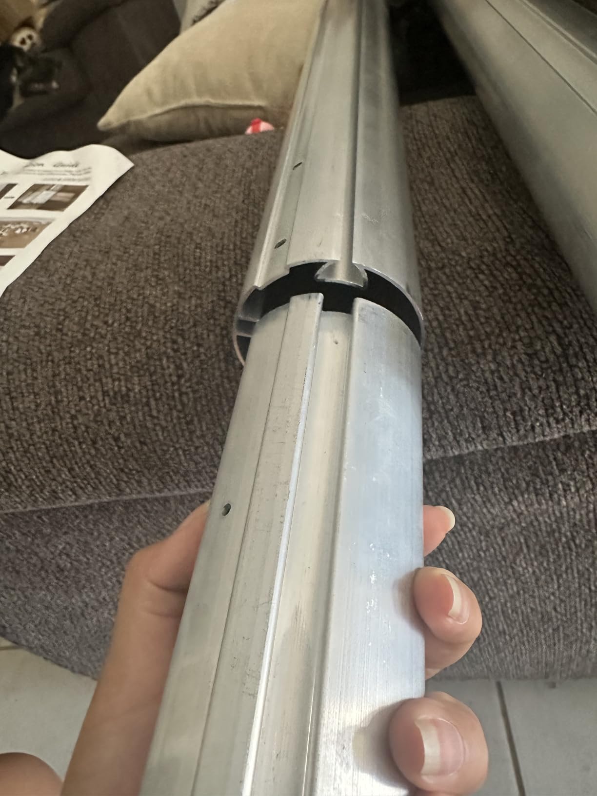 VINGLI 12' x 10' Retractable Awning for Patio Awning Door Awning with Manual Crank Handle, Aluminum Frame Door Canopy UV Resistant (Grey) customer photo 2