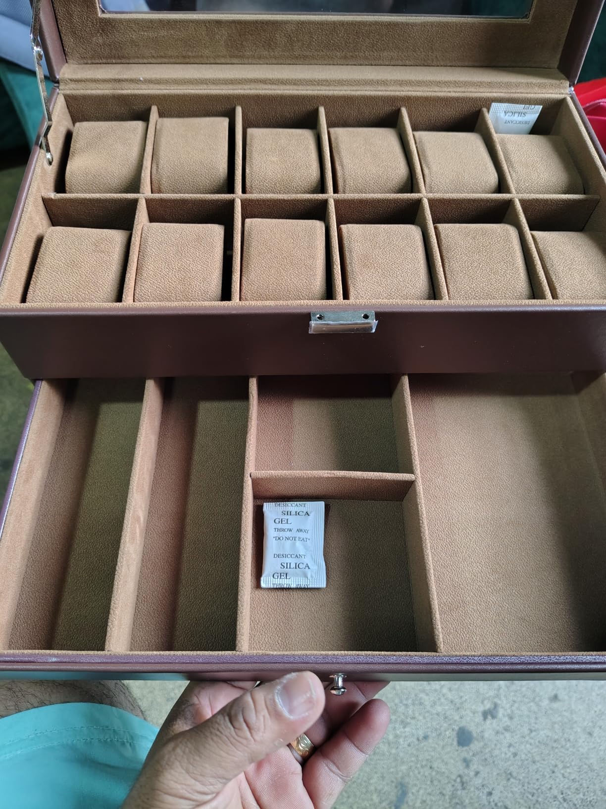 ProCase Watch Box, Fathers Day Gift for Dad, 12 Slot Mens Watch Case With Drawer, 2-Layer Watch Display Case With Glass Lid, Mens Jewelry Box Storage Holder Organizer -12Slot, Espresso customer photo 1