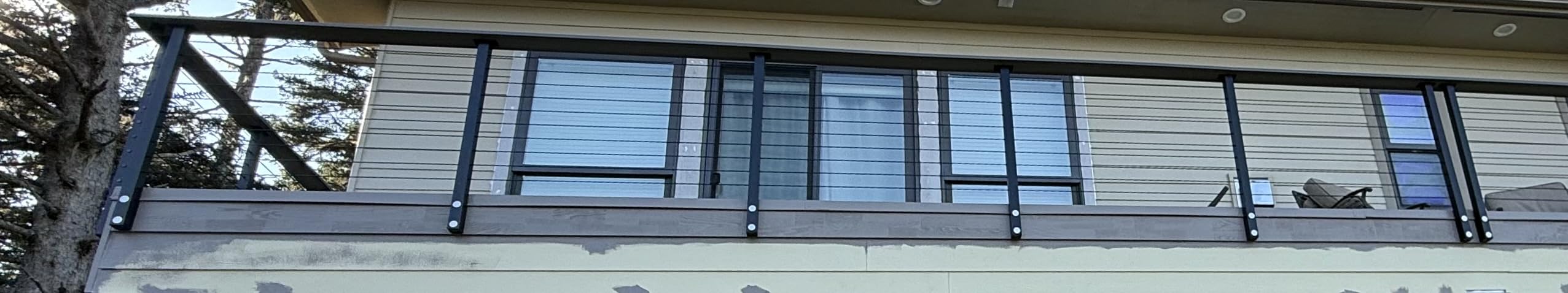 Muzata 16-20ft Side Mount Modular Cable Railing Kit for Decks 36 Inch RW21 | 5 Level Post Kit with Wire Rope & Cable Railing Hardware, No Handrail, Black Cable Railing System, Length Adjustable customer photo 1