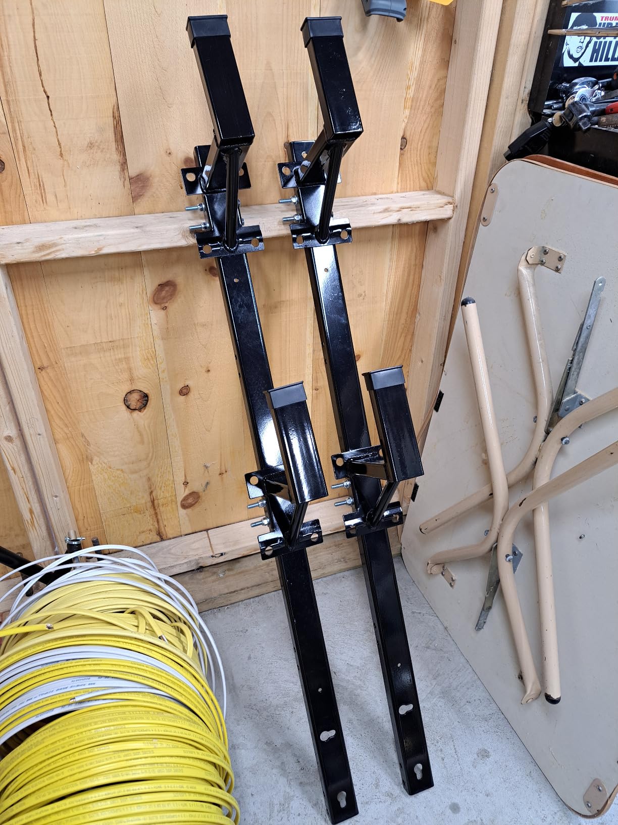 Side Mount Ladder Rack For Open/Enclosed Trailer, 300 lbs Capacity | Adjustable Heavy Duty Steel, Powder Coated, Carry 2 Ladders customer photo 1