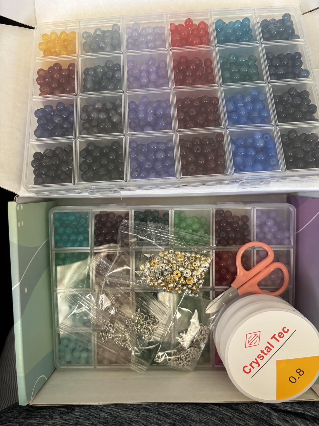 XJRLUK Glass Beads Bracelet Making Kit, 3000 pcs 72 Colors 6 mm Crystal Beads for Jewelry Making, Glass Beads Kits for Beginners DIY Earrings Necklaces Rings Crafts Birthday Gifts customer photo 1