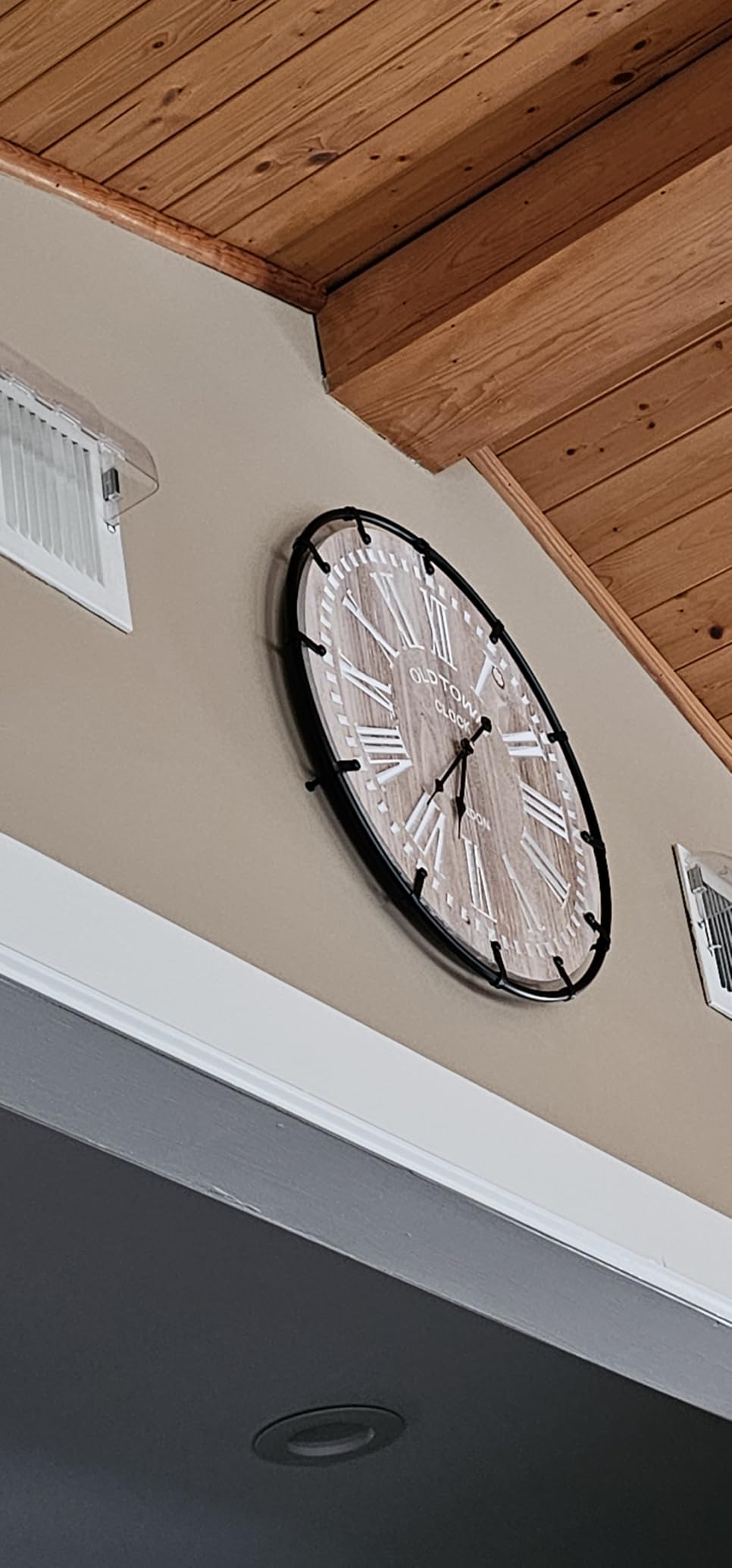 EMAX HOME 30 Inch Extra Large Wall Clock - Farmhouse Rustic Wood & Metal Design Silent Non-Ticking Battery Operated Decorative Oversized Clock for Living Room, Kitchen, Office & Bedroom customer photo 1
