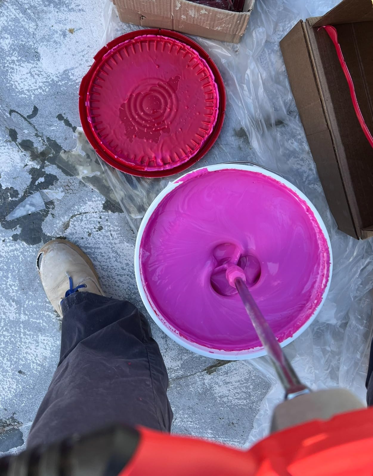 Cement Mixer 2300W, Handheld Electric Concrete Mixer with 6 Adjustable Speed, 110V Portable Mud Mixer Paint Mixer for Mortar Grout Plaster Thinset Fodder Stirring Tool customer photo 2
