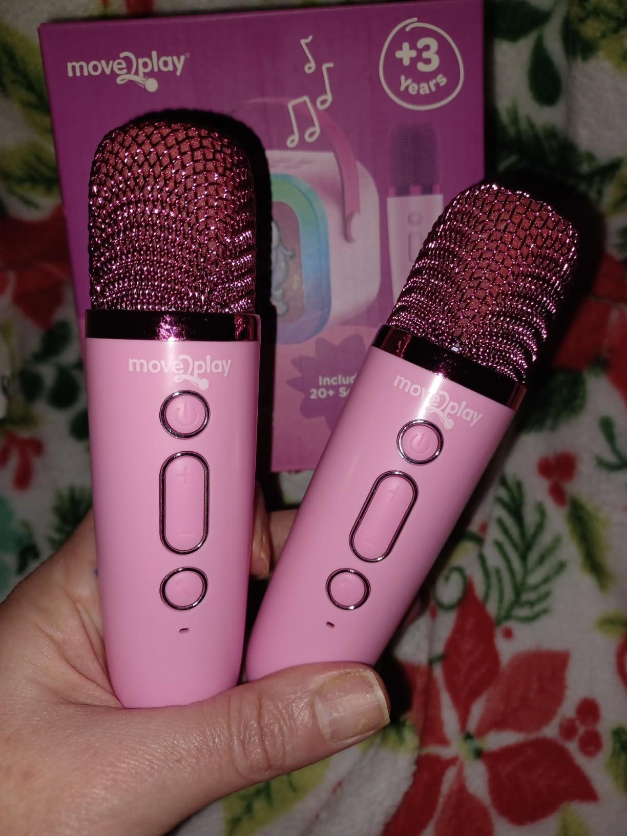 Move2Play, Karaoke Machine for Kids | Includes 20+ Kid Songs | 2 Microphones | Connect with Bluetooth | 3, 4, 5, 6, 7+ Year Old Gift | Toy for Girls, Boys, & Toddler | Birthday Present customer photo 1