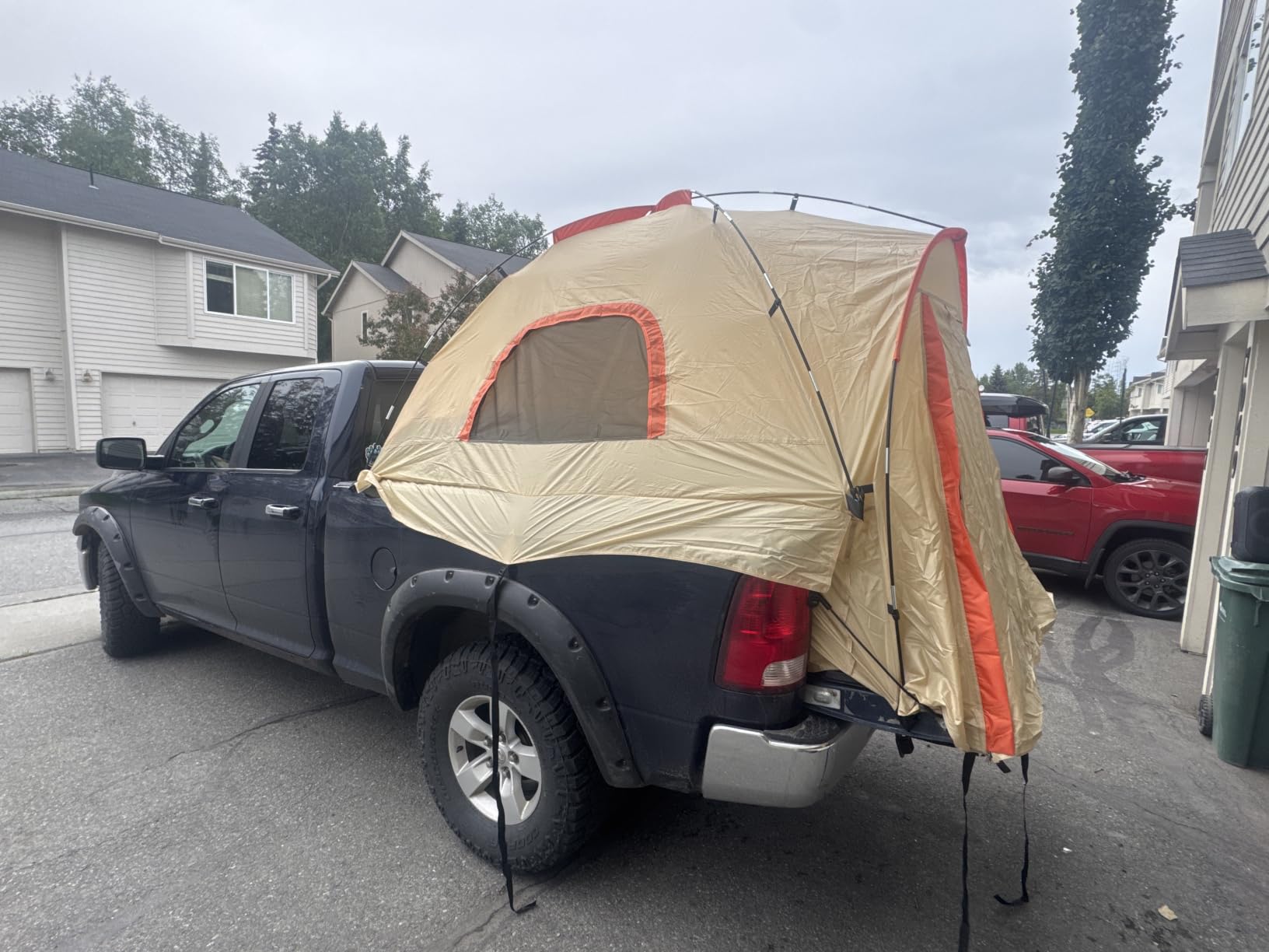 Pickup Truck Tent with Awning Shade, Waterproof PU5000mm Oxford for 5.5-6.3 FT Truck Bed for Camping Travel Outdoor Activities for Chevy Silverado 1500, Ram 1500/Dakota, F150, GMC 1500, Titan, Tundra customer photo 1