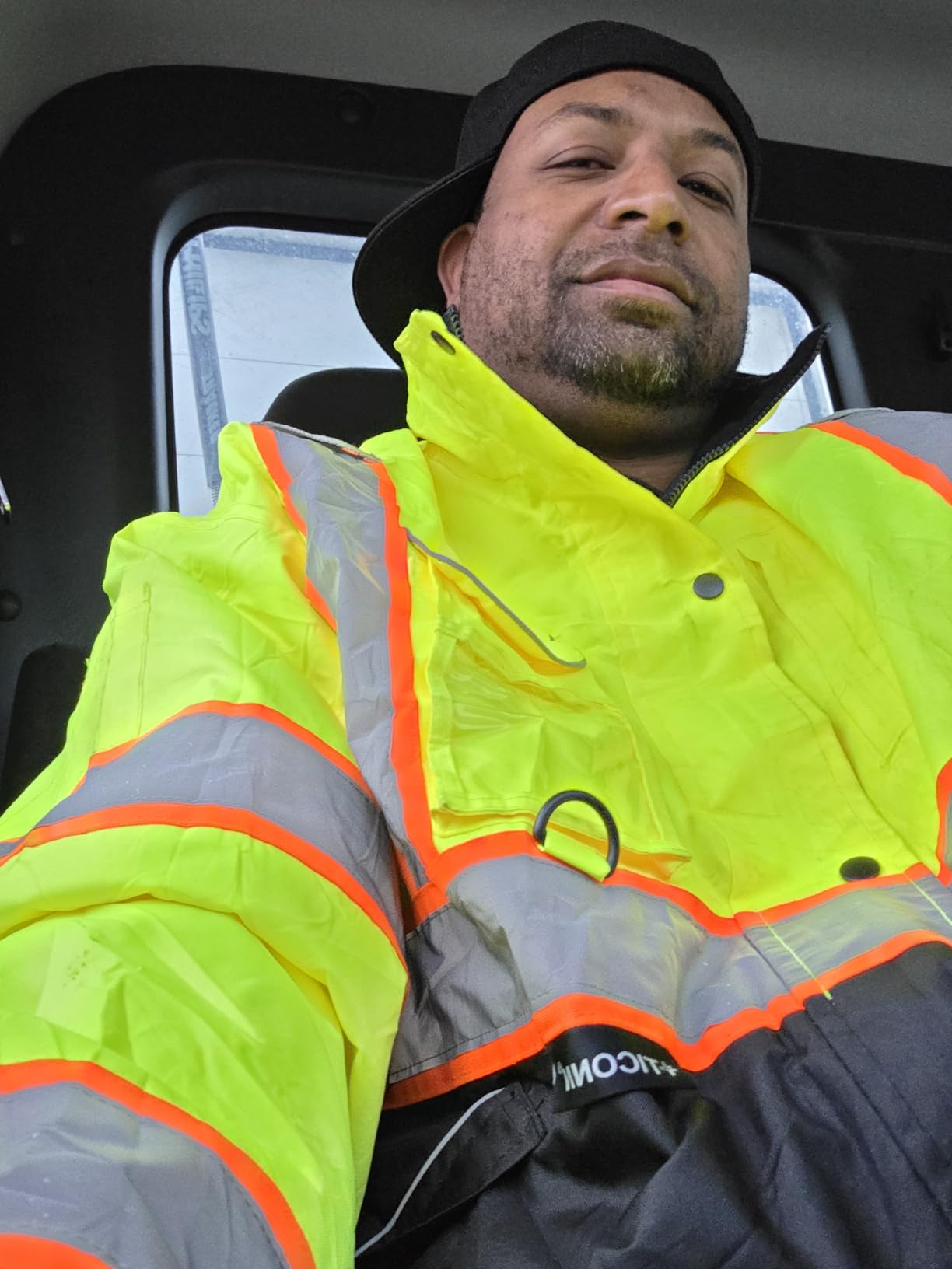 TICONN Hi Vis Safety Bomber Jacket, Fleece-Lined Waterproof ANSI Class 3 customer photo 1