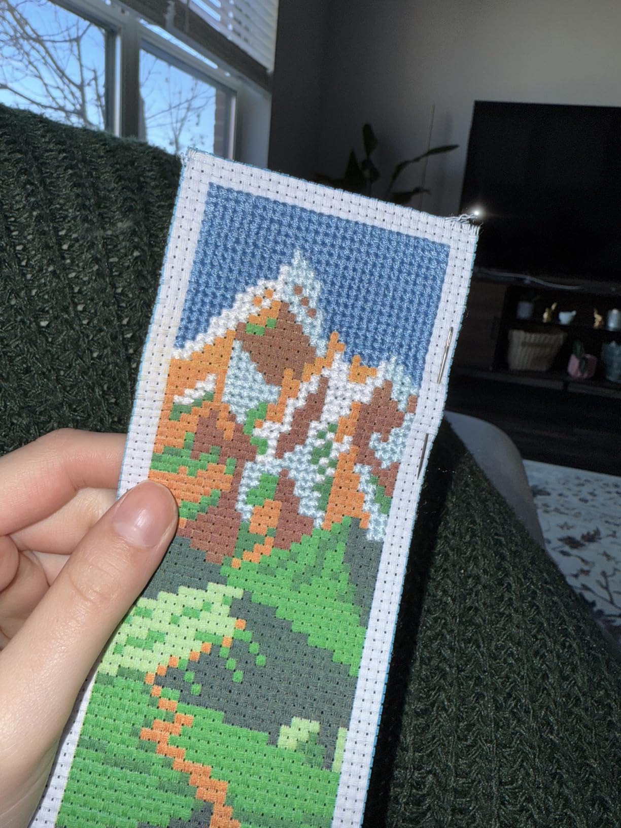 ACRNIGHEET 6PCS Cross Stitch Bookmark Kit for Adult Beginners Landscape Cross Stitch Kits DIY Crossstitch Kits Adult Stamped Bookmark Embroidery Bookmarks Kit with Instructions 8''x2.4'' 11CT customer photo 1