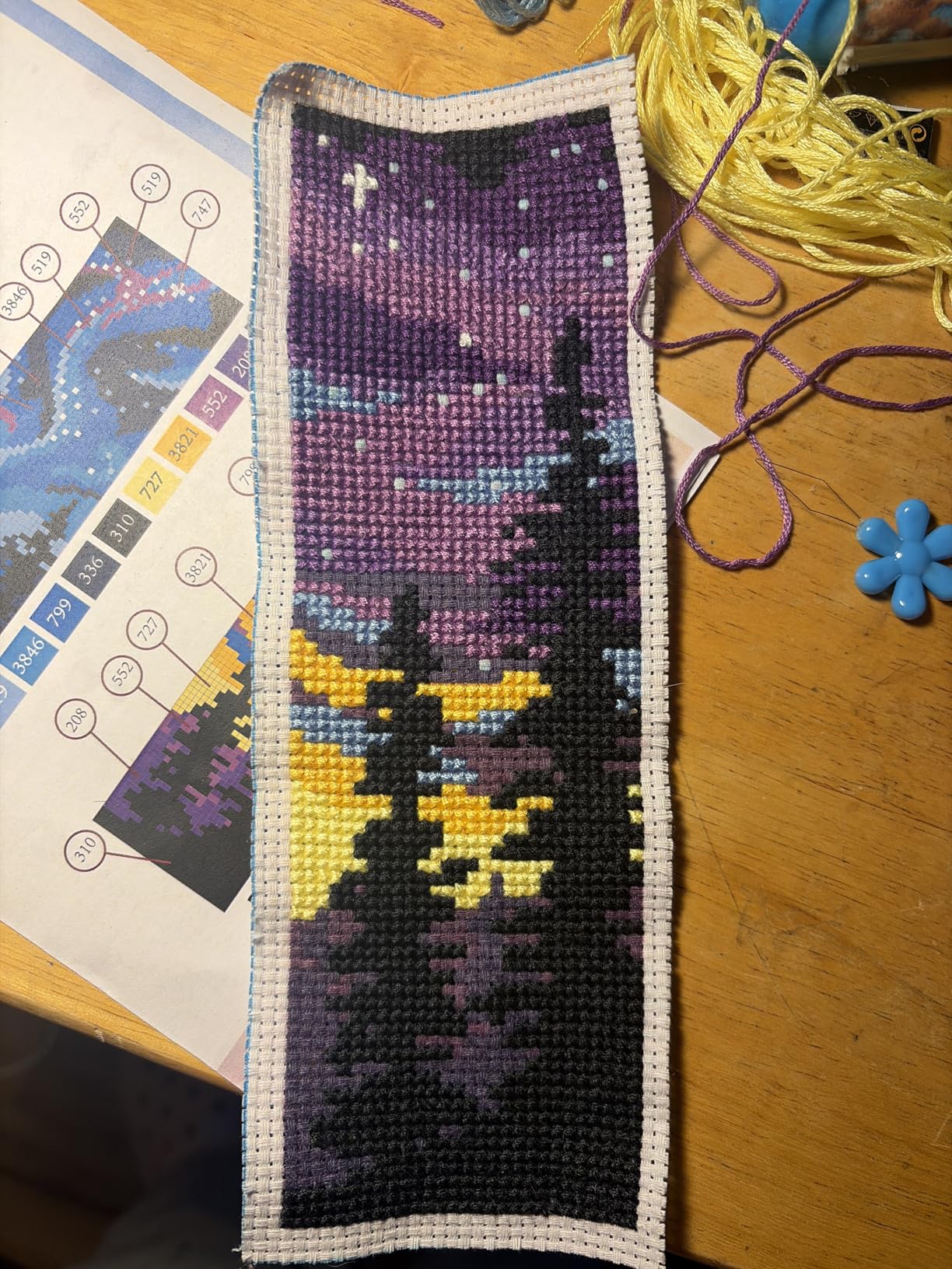 ACRNIGHEET 6PCS Cross Stitch Bookmark Kit for Adult Beginners Landscape Cross Stitch Kits DIY Crossstitch Kits Adult Stamped Bookmark Embroidery Bookmarks Kit with Instructions 8''x2.4'' 11CT customer photo 2