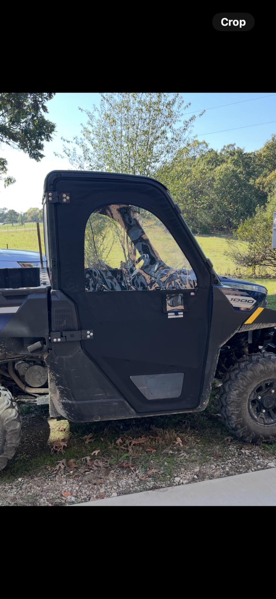 KEMIMOTO UTV Doors with Steel Frame Compatible with Polaris Ranger 1000 | XP1000 2020-2026, Waterproof Tear-Resistant Embossed PVC Oxford Fabric Cab Enclosure Upper Window Replace #2882902 customer photo 1