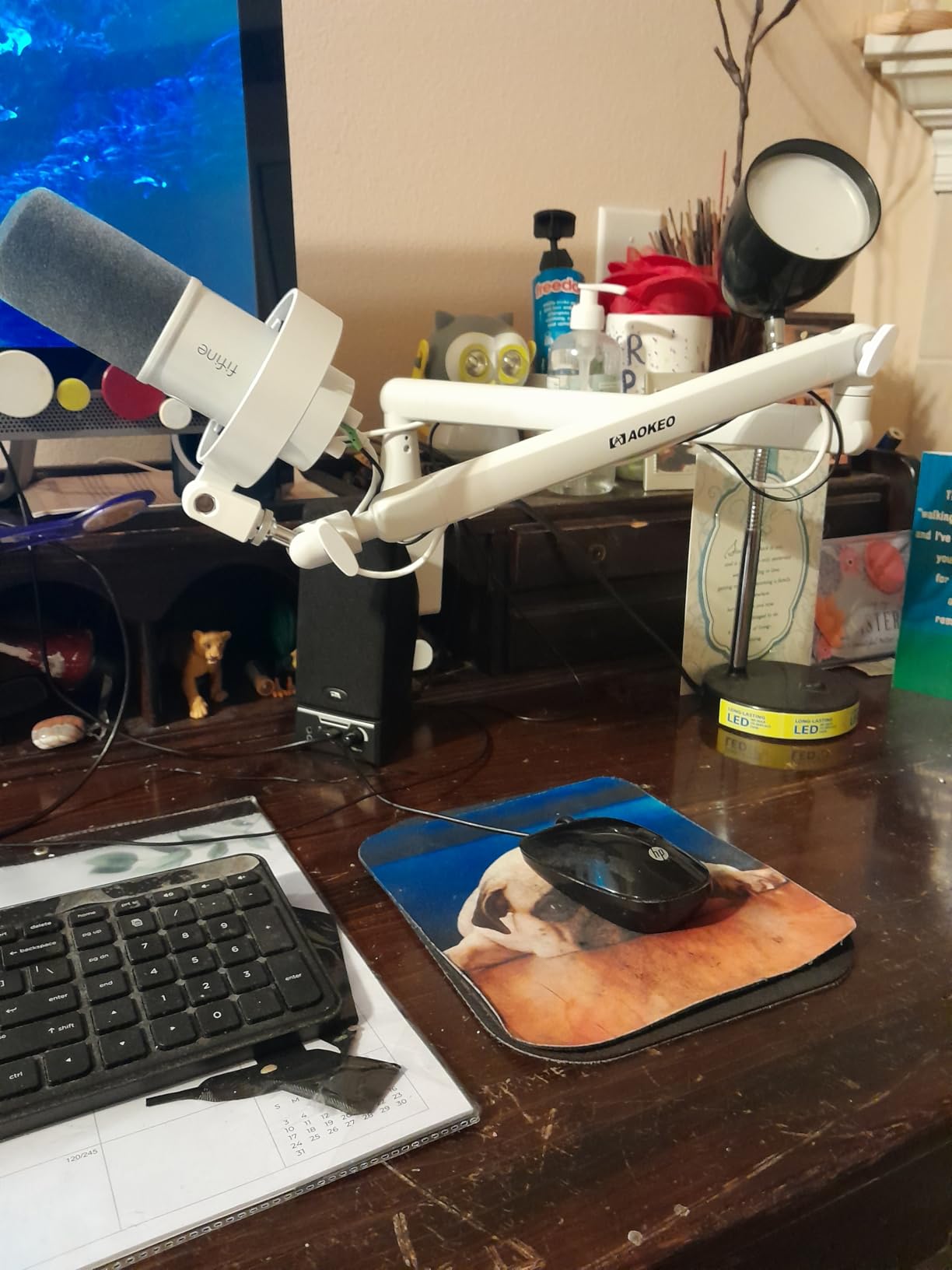 Microphone Arm, Aokeo AK-55 Desk Low Profile Adjustable Mic Boom Arm Stand, Suitable For Blue Yeti, Snowball iCE, HyperX QuadCast, SoloCast, Elgato Wave, Etc customer photo 1