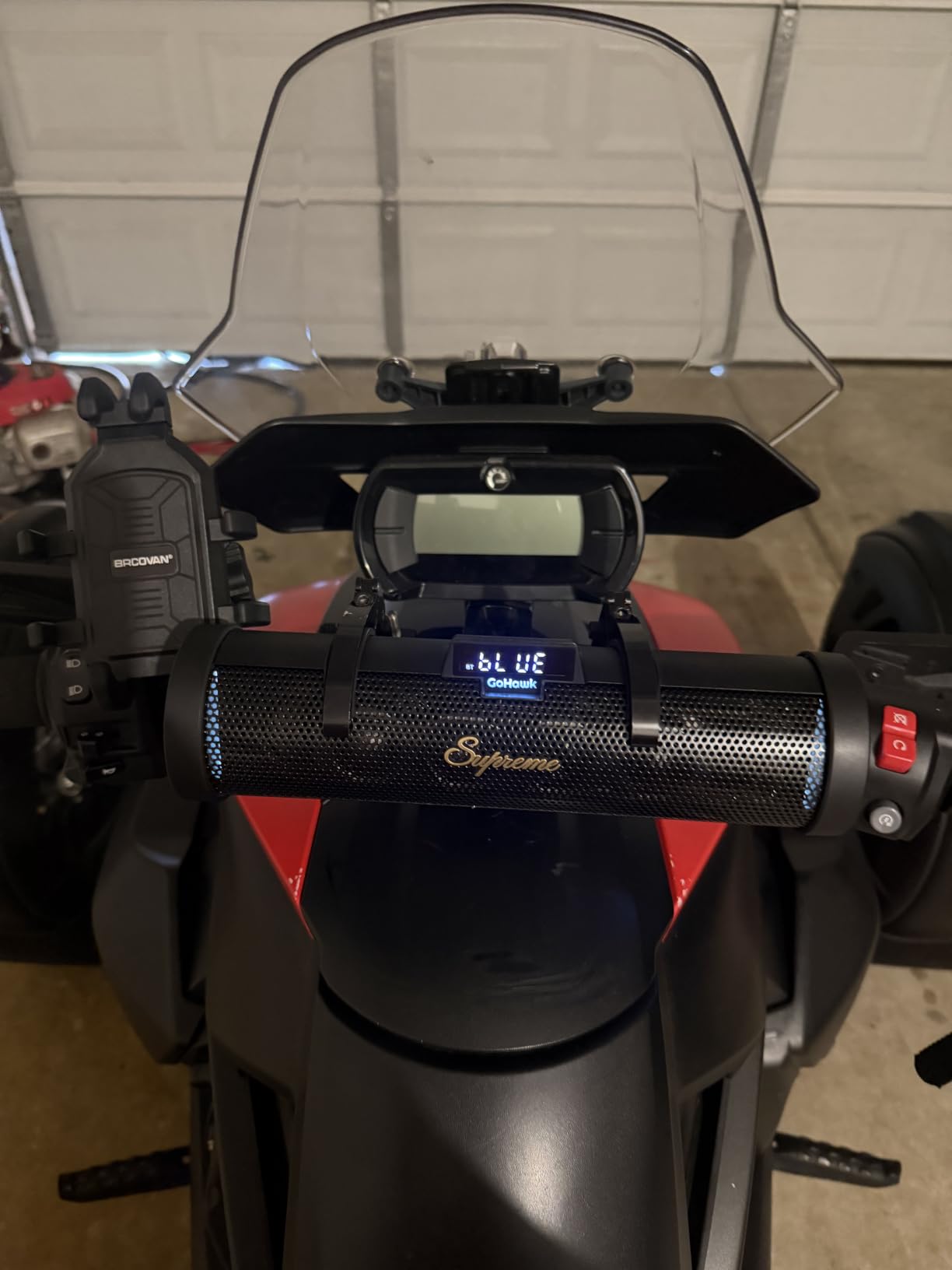 GoHawk Motorcycle Speakers Bluetooth 6-Speaker Radio Audio System | Waterproof Aluminum Sound Bar, Built-in Amplifier, LED light, Remote Control, FM Radio/USB/AUX, Perfect for Harley ATV customer photo 2