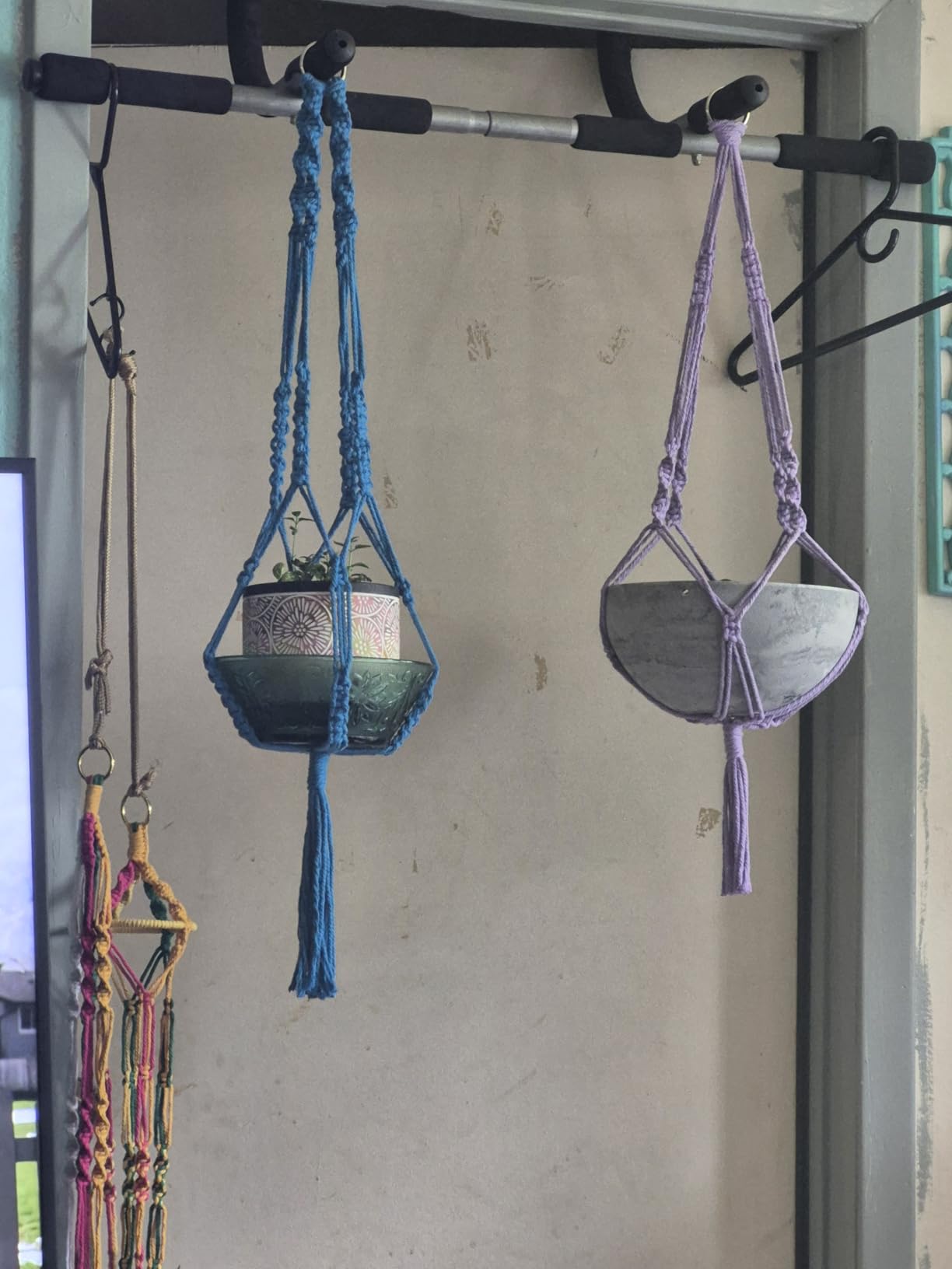 Ewparts Macrame Plant Hanger Kit with Instruction Book & Online Tutorials | Adults Craft DIY Kit With Metal Rings, 4mm Macrame Cord Green/Purple/Orange/Blue Pre-Cutted to Make 4 Macrame Plant Hangers customer photo 1