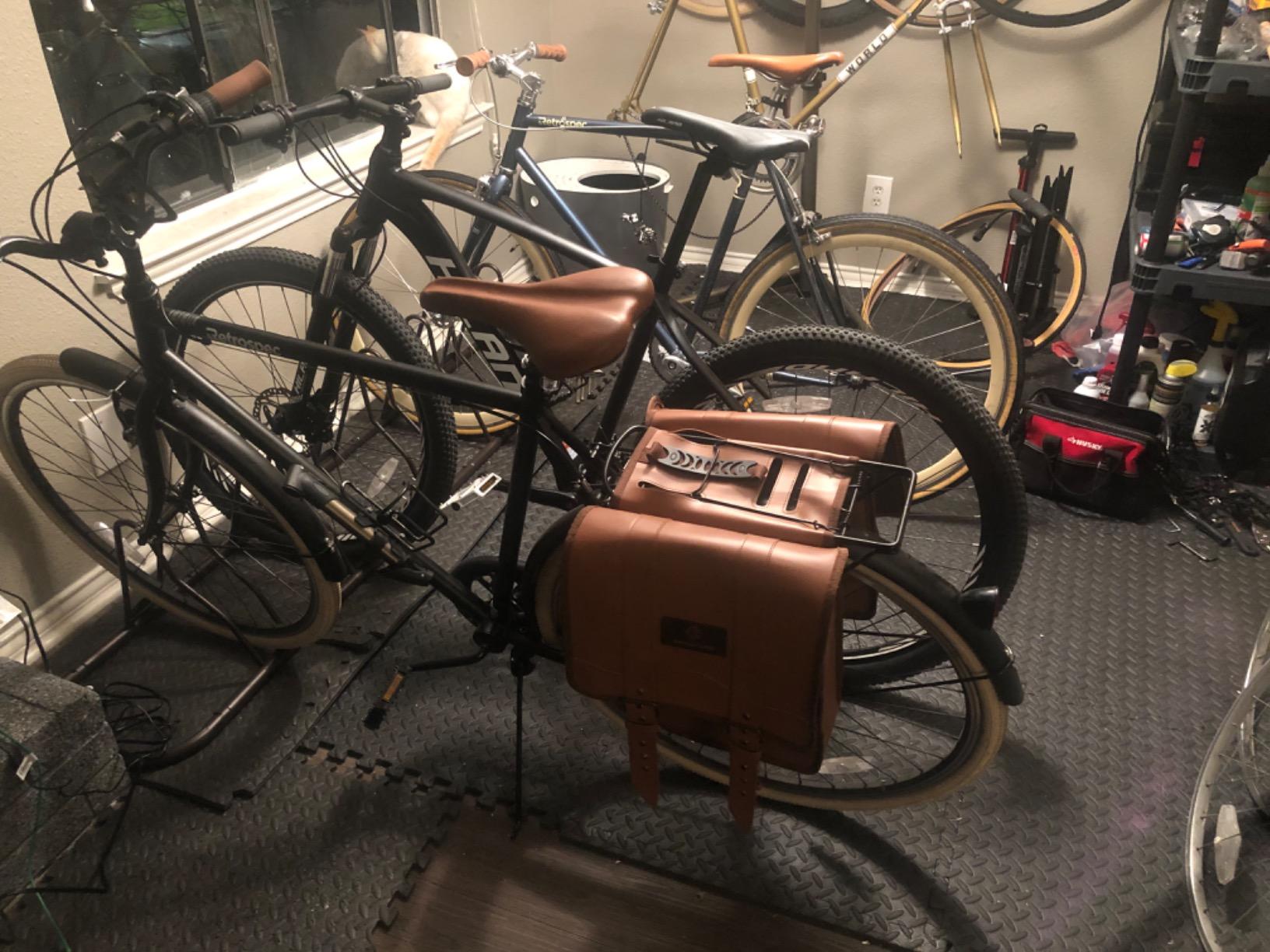 Simple Houseware 5-Bike Adjustable Floor Storage Rack for Garage, Black customer photo 2
