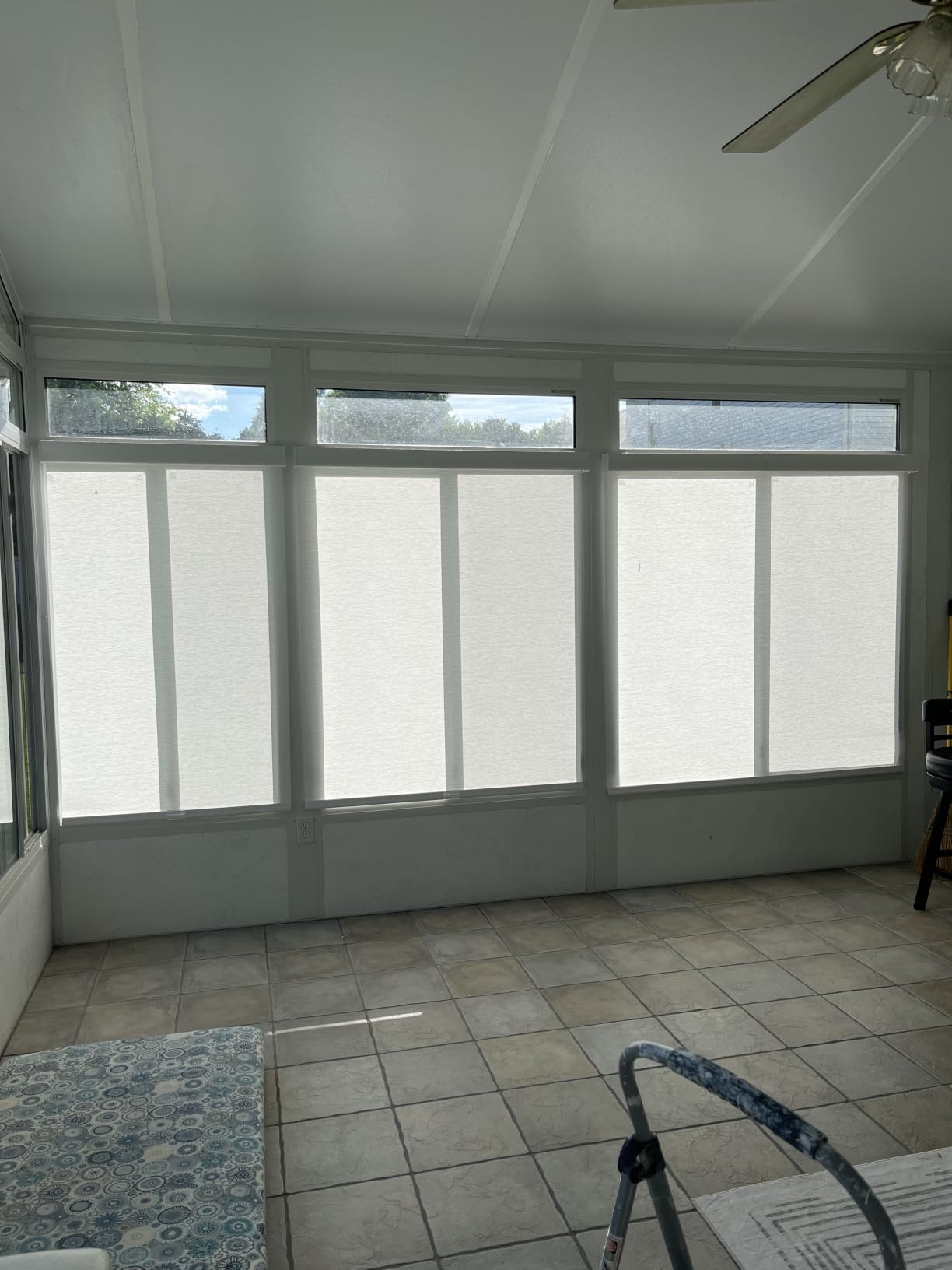 BERISSA Cordless 70% Blackout Roller Shades, Linen Fabric.White.Custom Sizes | Roller Shades for Indoor Windows,Free Light Blocking Strips,UV Protection,Thermal Insulation,for Home Office Door customer photo 2