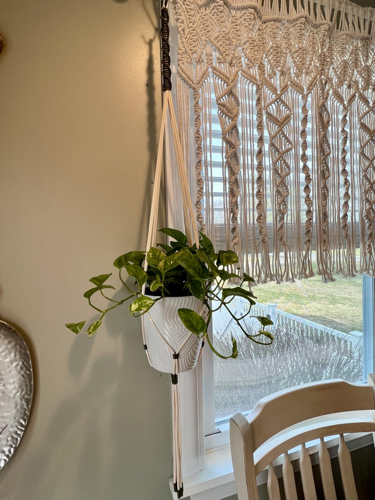 Macrame Kits for Beginners, 3 Set of Plant Hangers DIY Kit: Braided Polyester Ropes 50yds*5mm Ivory, 20yds*2mm Forest Green, 60+Pcs Supplies with Step-by-Step Easy Instructions (IVGR) customer photo 2