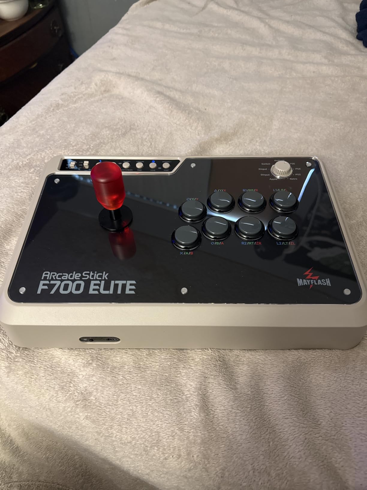 MAYFLASH Arcade Stick F700 Elite with Sanwa buttons and joystick for PS5, PS4, Switch/Switch 2, Windows, Apple, Android and more. Fighting Stick Support Wireless Bluetooth, 2.4G and Wired Connection customer photo 1
