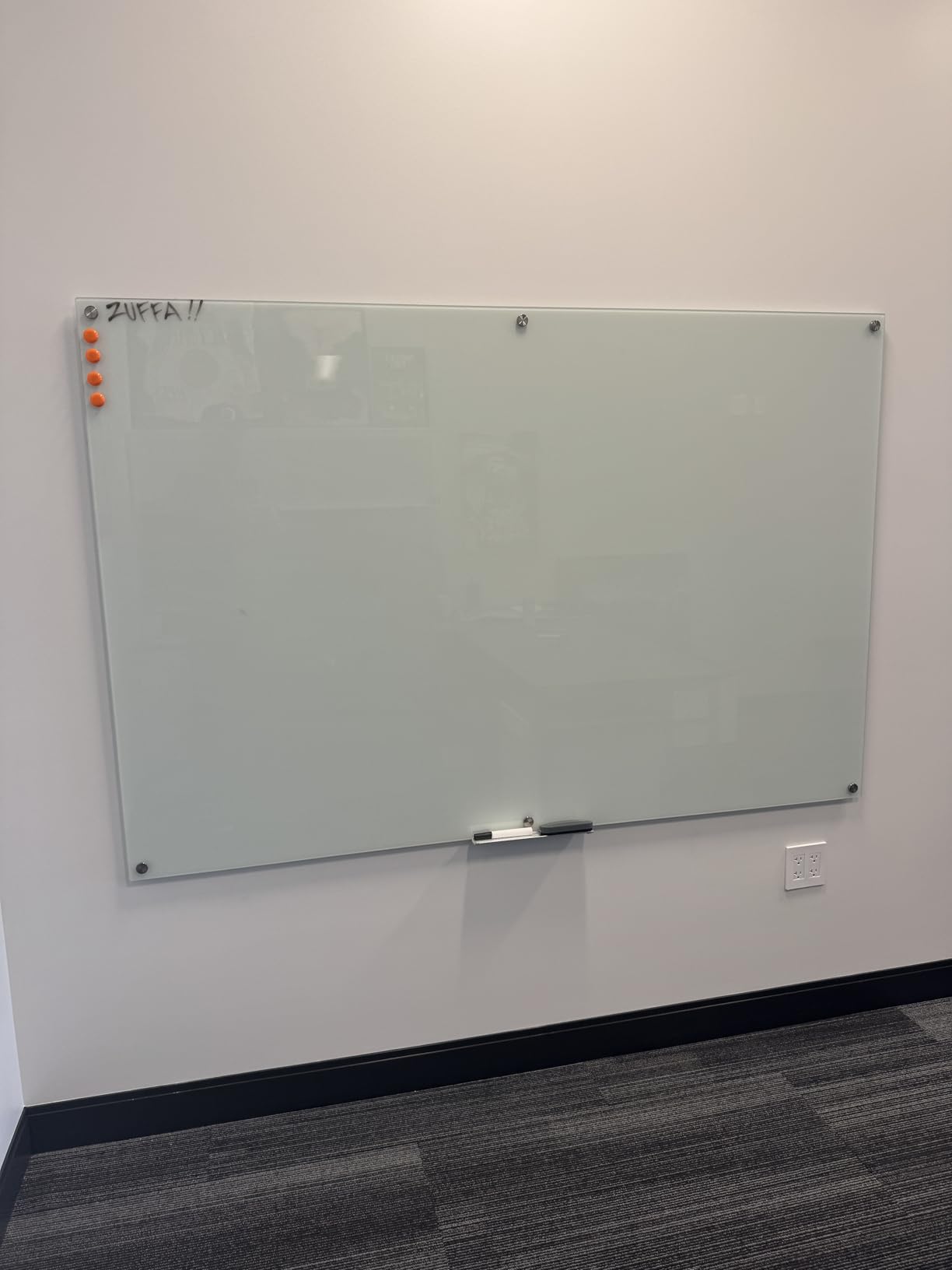 Wingwise Large Glass Dry Erase Board, 72 x 48 Inches Magnetic Whiteboard | magnetic glass whiteboard, smooth erasable surface, sleek wall-mounted 6' x 4' frameless board for office, home, school customer photo 1