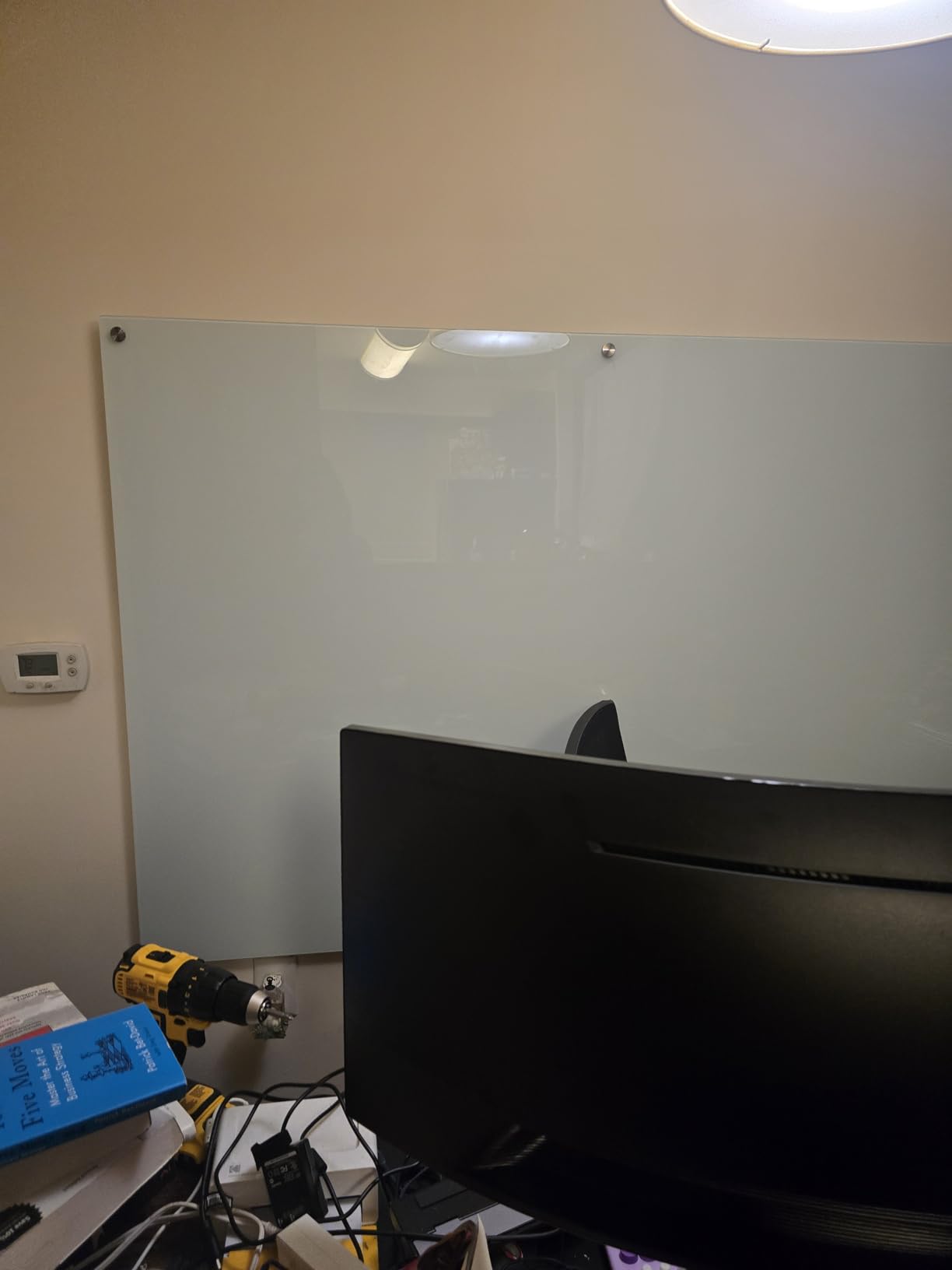 Wingwise Large Glass Dry Erase Board, 72 x 48 Inches Magnetic Whiteboard | magnetic glass whiteboard, smooth erasable surface, sleek wall-mounted 6' x 4' frameless board for office, home, school customer photo 2