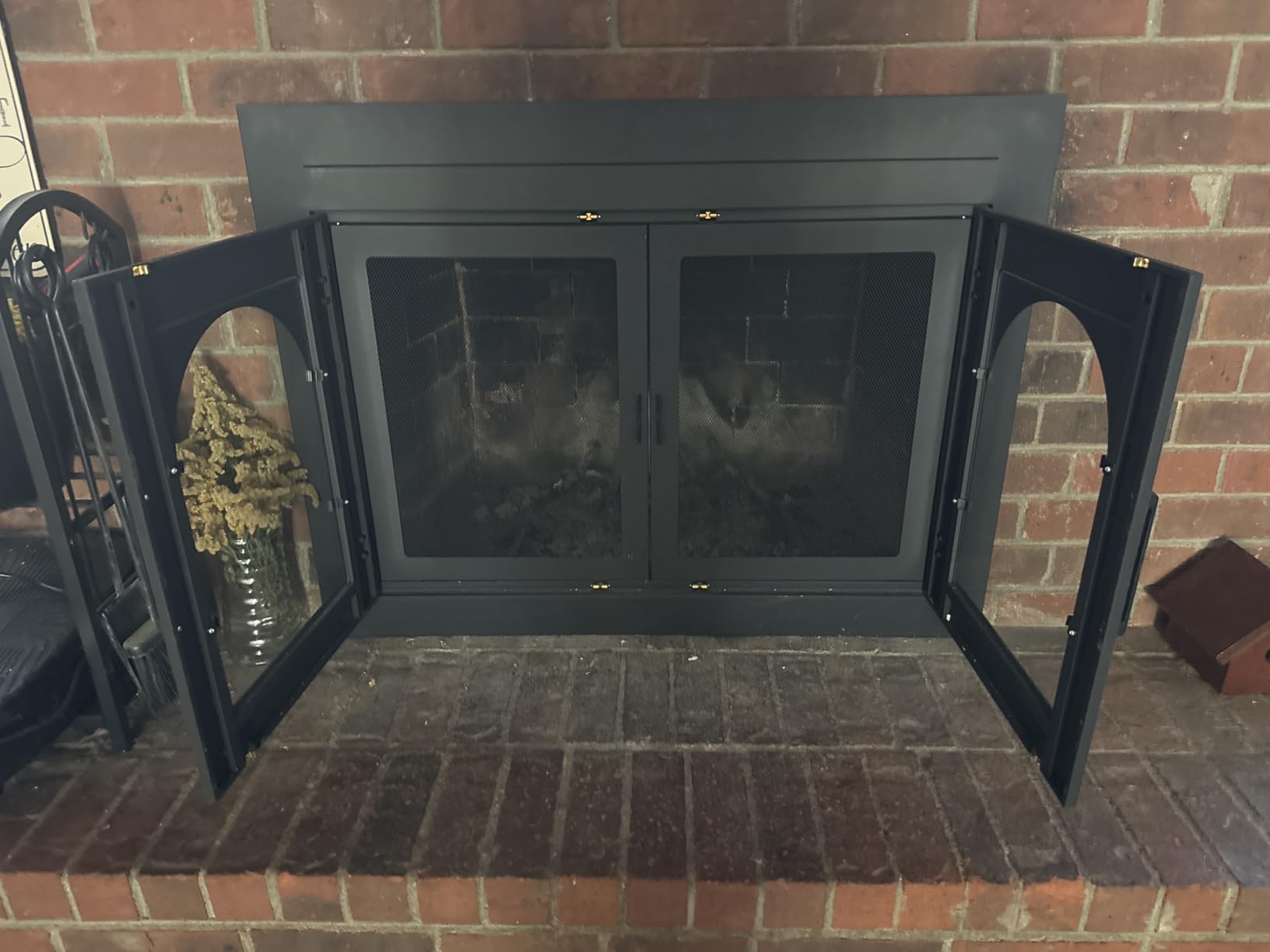Fireplace Doors with Tempered Glass, Designed for Masonry Fireplaces, Black, Medium - Free Replacement of Glass Available customer photo 2