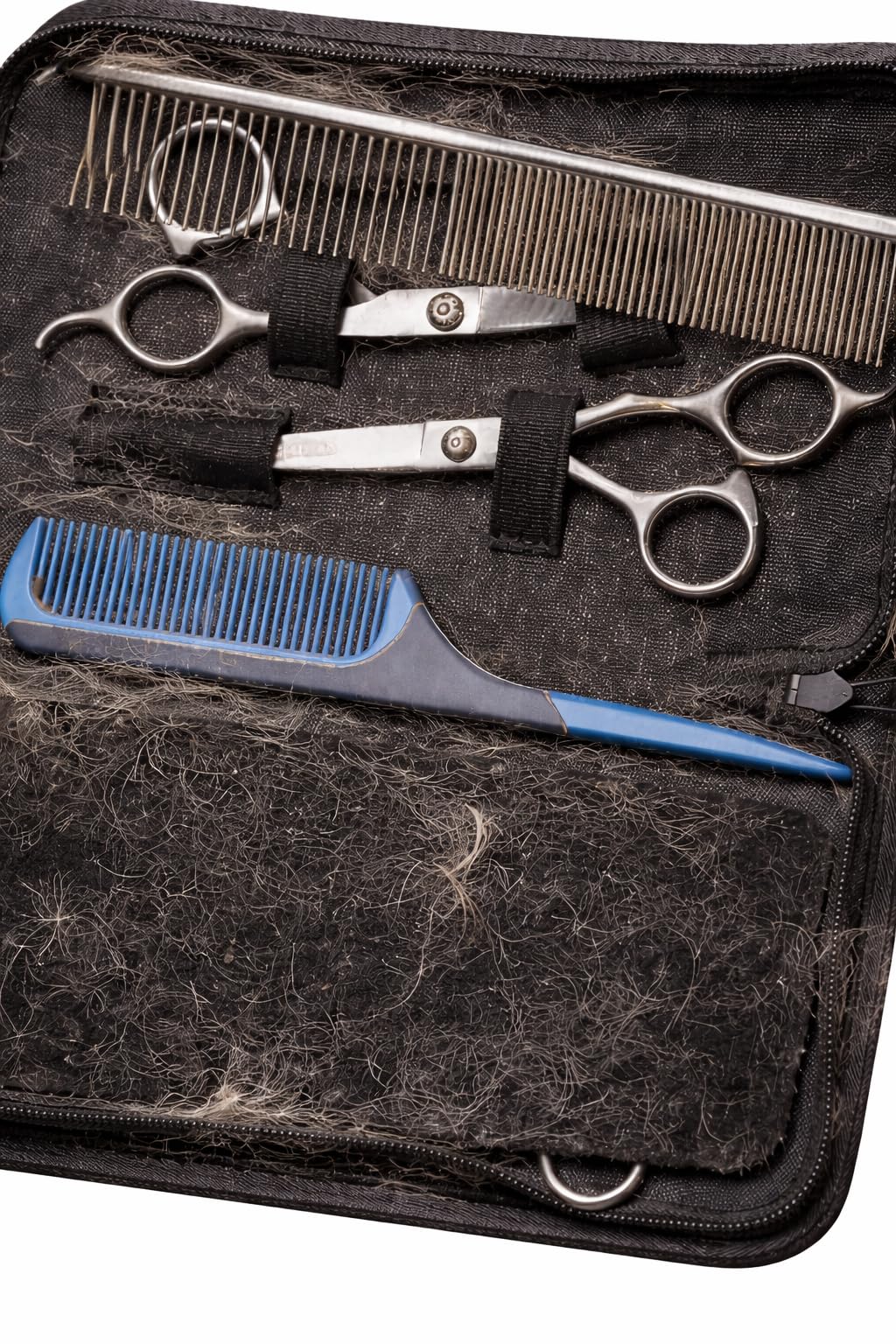 TINMARDA Dog Grooming Kit, Titanium Black Stainless Steel Dog Grooming Scissors with Curved Shears, Black Finger Rings - 5 Piece Sharp Durable Pet Shears for Dogs Cats At Home Salon-Quality Grooming customer photo 2