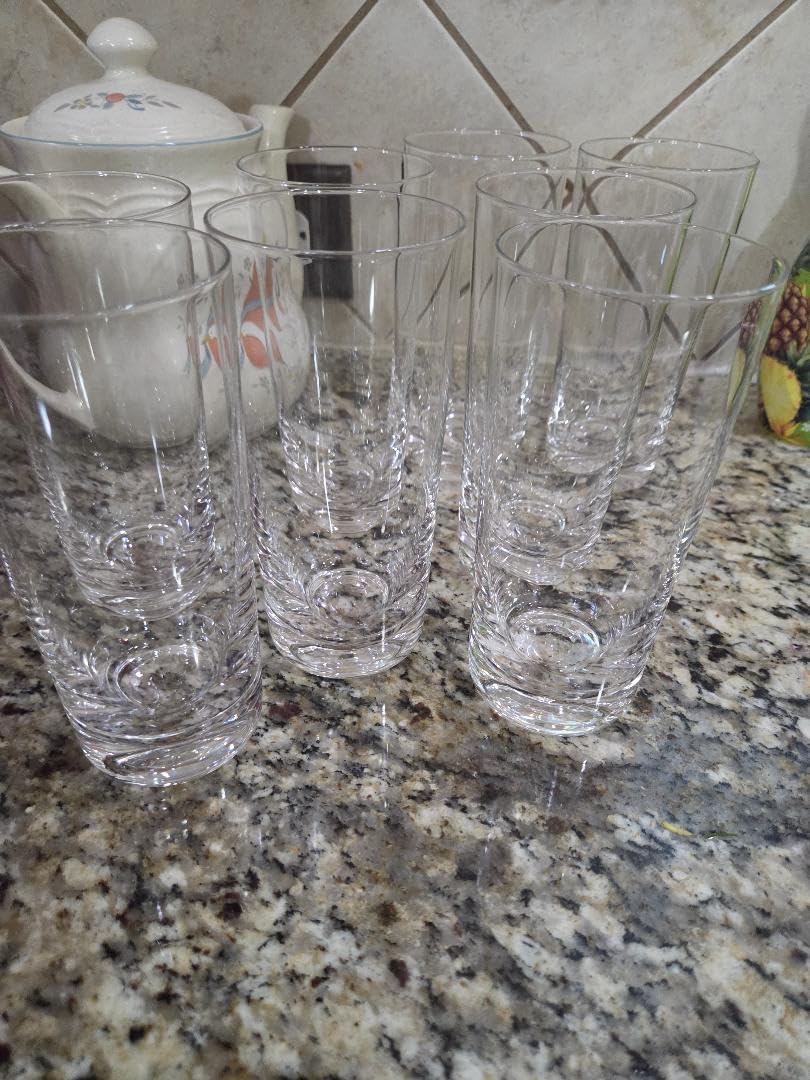 LUNA & MANTHA Drinking Water Glasses Set, Lead-Free Crystal Highball Glass, Tall Glass Cups for Cocktail Parties,Clear set of 6,16oz customer photo 1
