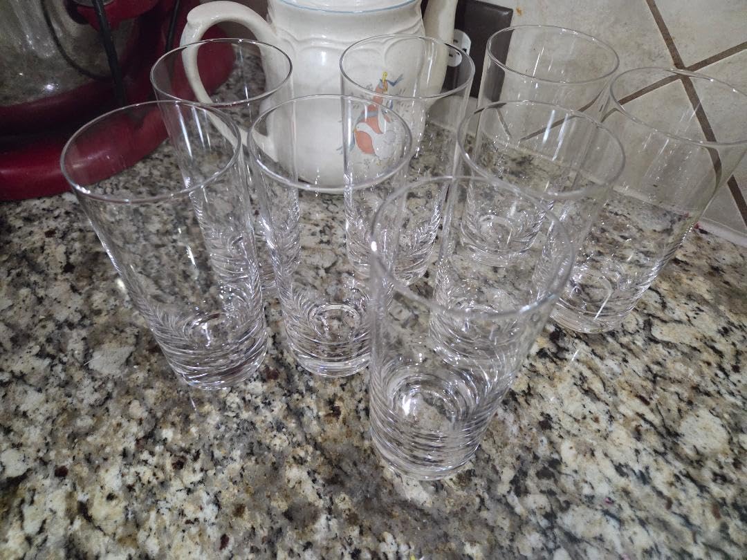 LUNA & MANTHA Drinking Water Glasses Set, Lead-Free Crystal Highball Glass, Tall Glass Cups for Cocktail Parties,Clear set of 6,16oz customer photo 2