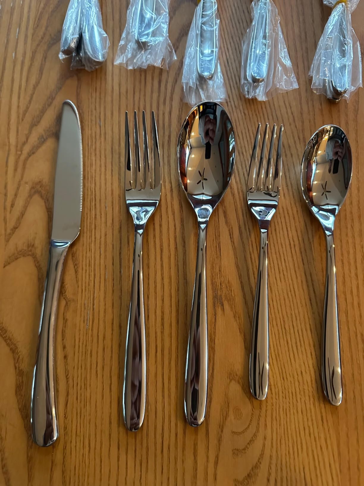 Silverware Set for 6, Heavy Duty Stainless Steel Silverware Set, 30 Piece | Mirror Polished Premium Modern Cutlery Flatware Set include Fork Knife Spoon Set, Dishwasher Safe, Utensil set customer photo 2