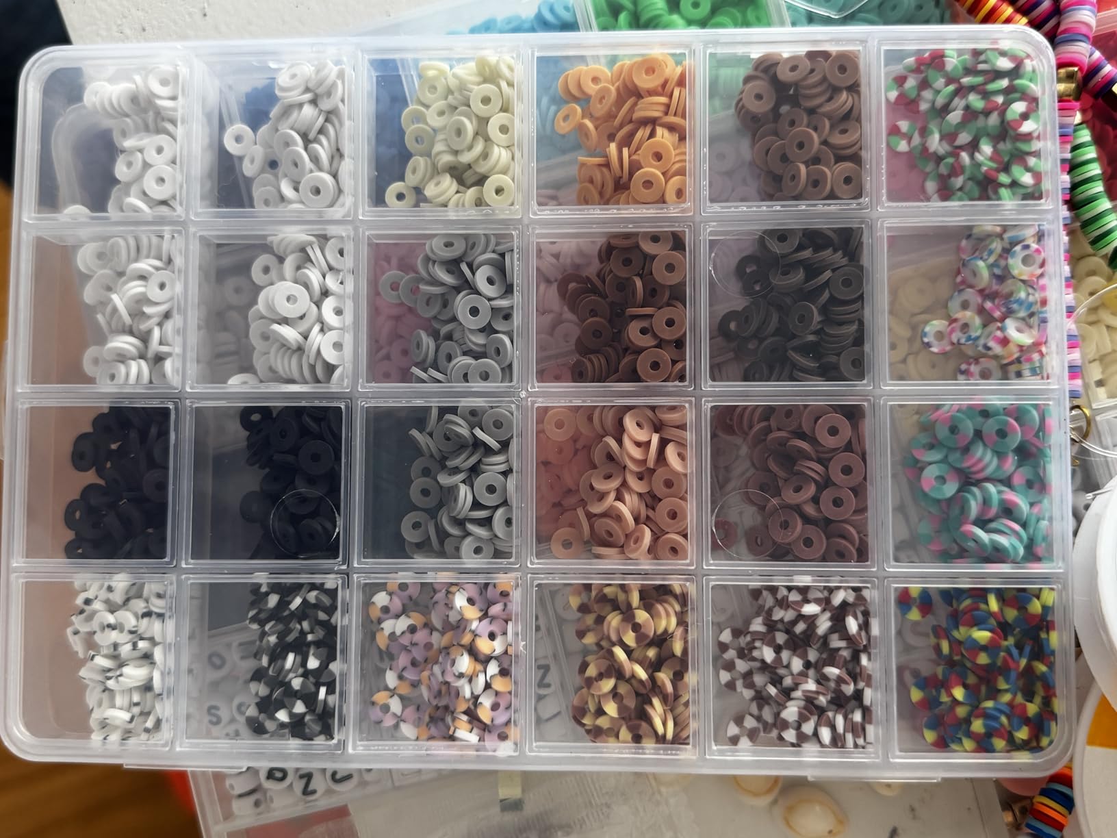 wuzoe Friendship Bracelet Kit, 16888pcs, 96 Colors Polymer Clay Beads & 1200 Letter Beads, Bracelet Making Kit for DIY Jewelry Making & Friendship Bracelet Making customer photo 1
