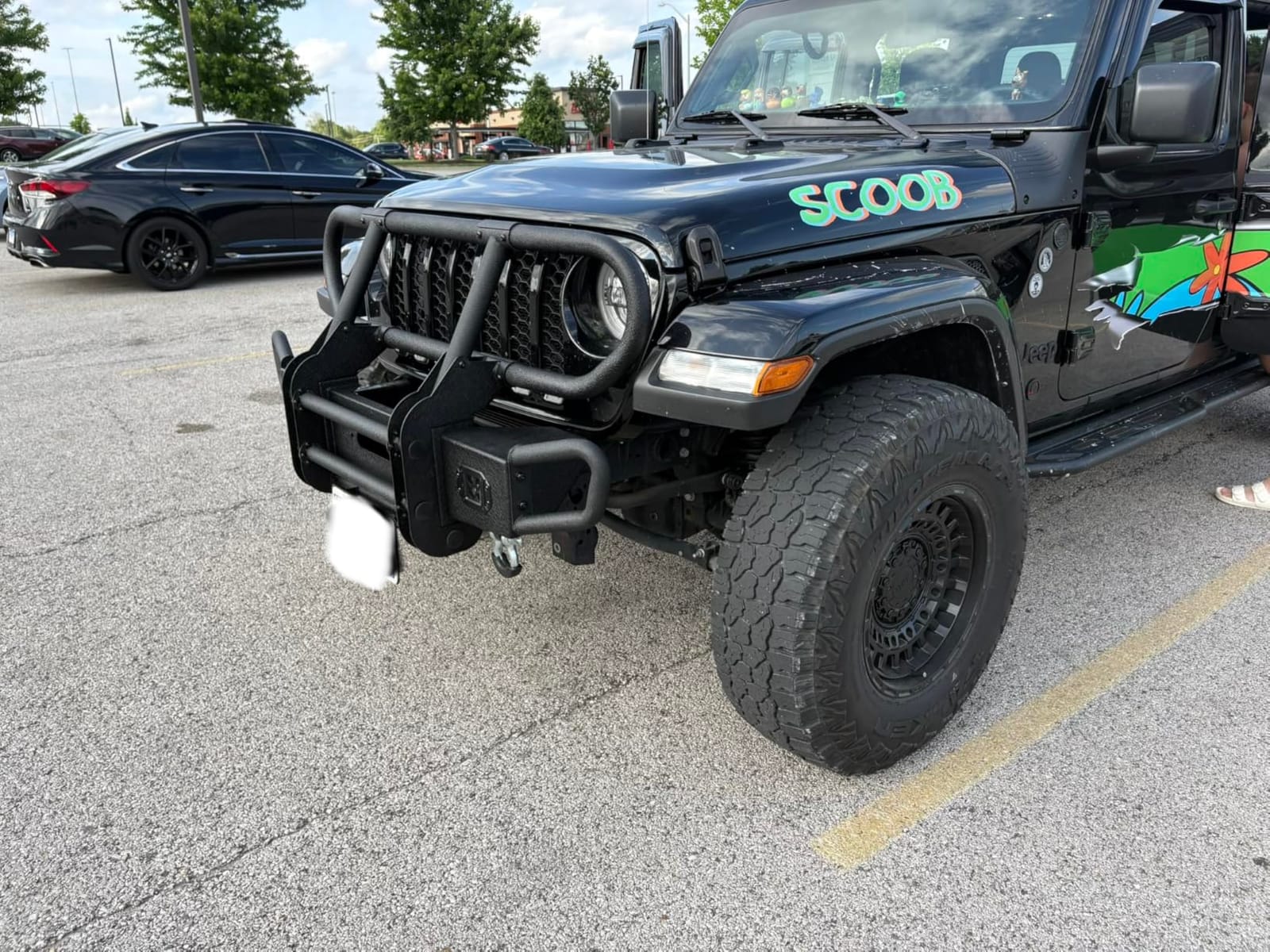 Hooke Road Front Bumper Grille Brush Guard for 2018-2026 Jeep Wrangler JL & Gladiator JT, Stubby Tube Bumper with Winch Plate, Bright Lights and D-rings customer photo 2
