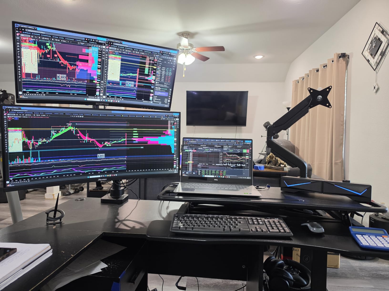 WALI Adjustable Dual Monitor Arm for 13-32 inch Screens, 22 lbs per Arm | Dual Monitor Stand for Desk, Full Motion with Tilt, Swivel, Rotation, C-Clamp and Grommet Base, VESA 75/100mm (GSMP002N), Black customer photo 1