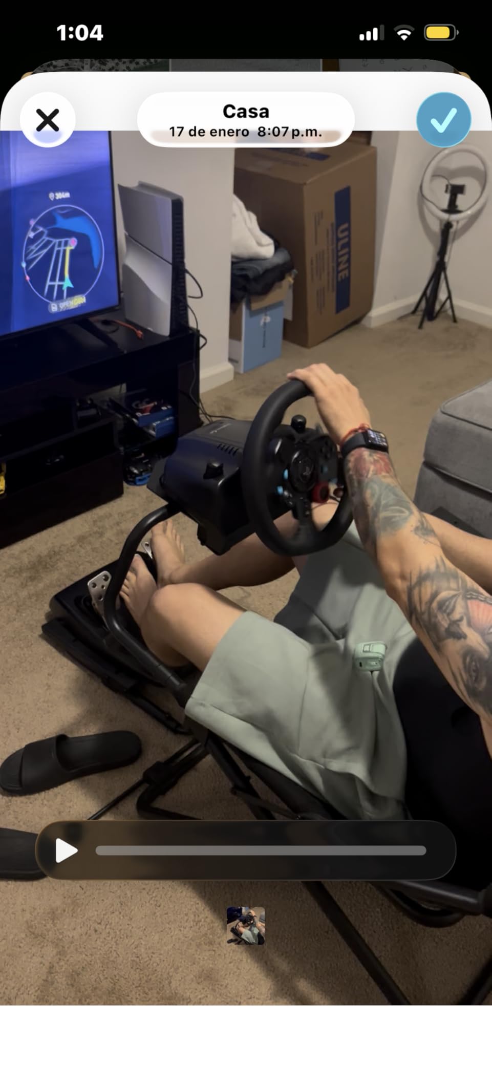 ARES WING Foldable Racing Simulator Cockpit, Racing Wheel Stand with Seat | Space Saving Sim Racing Rig for Small Spaces customer photo 2