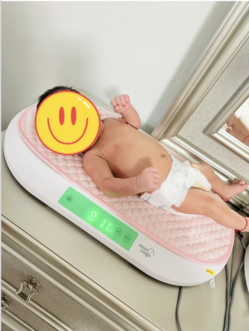 Smart Weigh Baby & Pet Scale Kit - Digital Infant Weighing Scale with Covers and Built-in Pull-Out Measuring Tape - 88 lb Capacity, 5 Units- lb:oz,kg:g,lb,oz,g Display, Hold Function customer photo 1