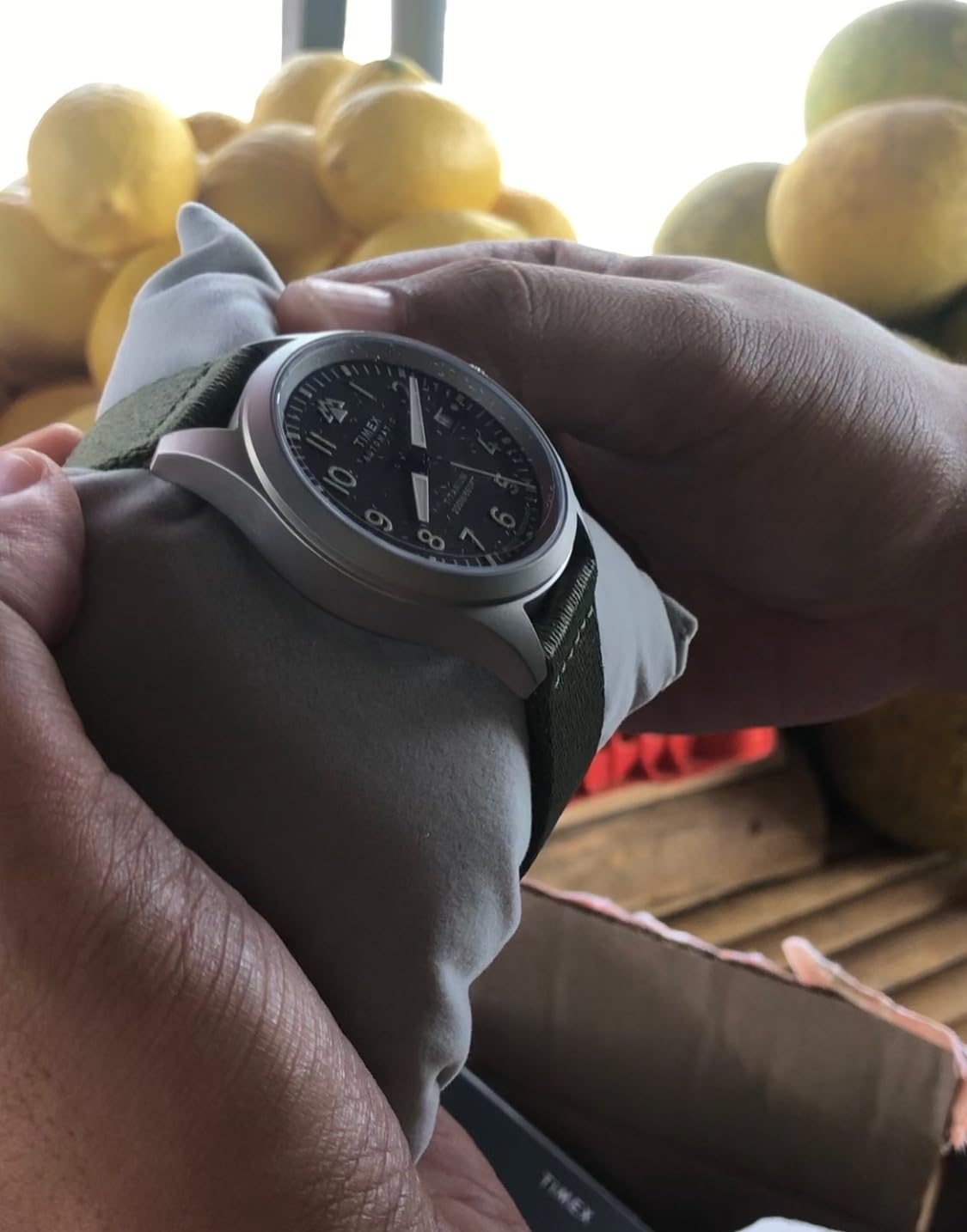 Timex Men's Expedition North Titanium Automatic 41mm Watch - Green Strap Gray Dial Titanium Case customer photo 1