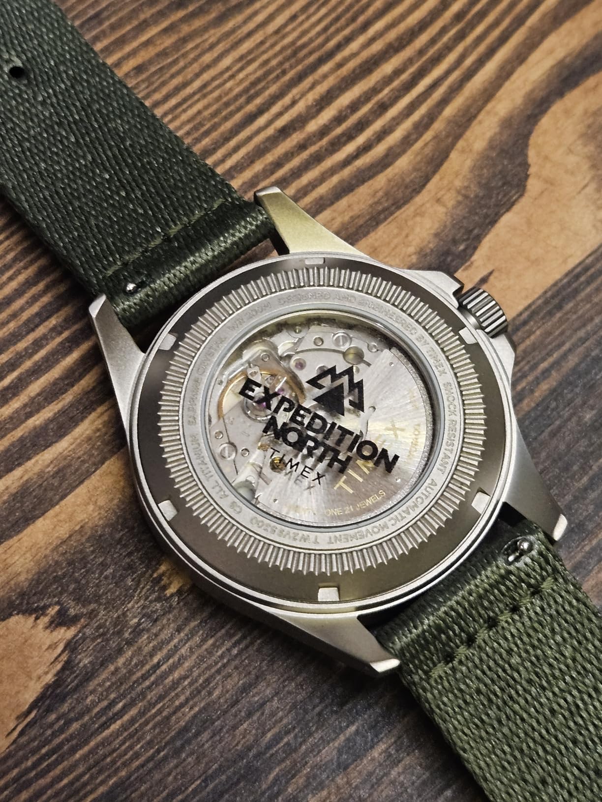 Timex Men's Expedition North Titanium Automatic 41mm Watch - Green Strap Gray Dial Titanium Case customer photo 2