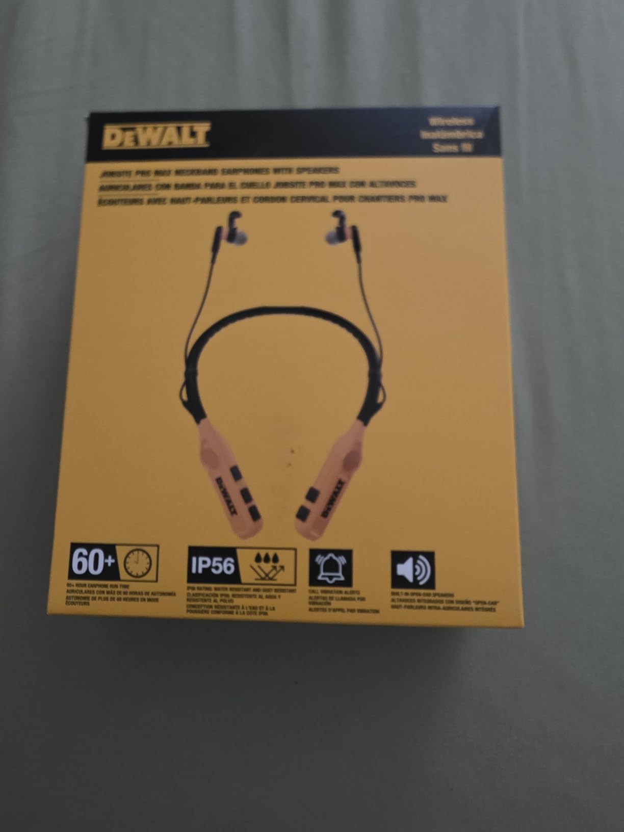 DEWALT Heavy Duty Black Edition 2-in-1 Neckband Bluetooth Headphones | w/Built-in Speakers, Jobsite Wearable Speaker & Around Neck, Wireless Headset, 60+ Hrs Hands-Free Music & Calls, Carry Pouch customer photo 2