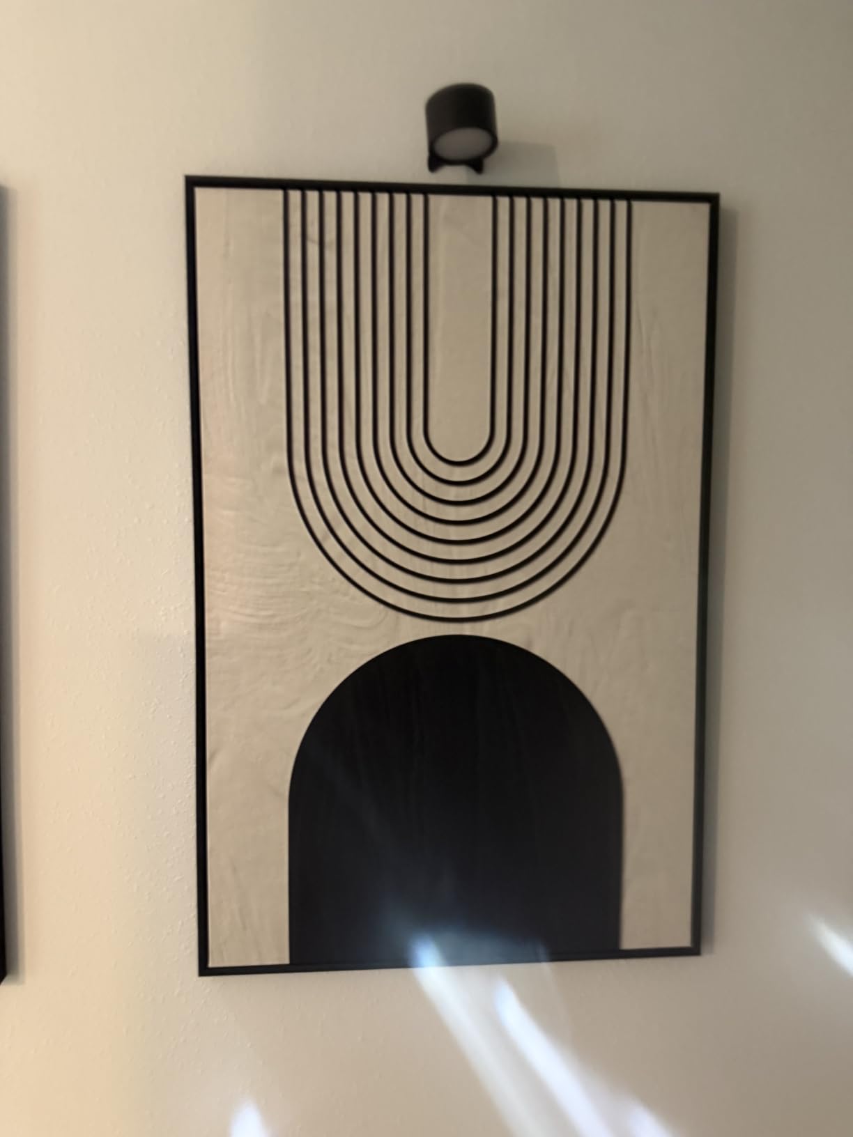 Large Framed Boho Modern Neutral Abstract Wall Art for Living Room, 3 Piece Black and White Canvas Prints Paintings Artwork for Walls, Geometric Pictures for Office Bedroom Dining Room Decor, 24x36 In customer photo 1