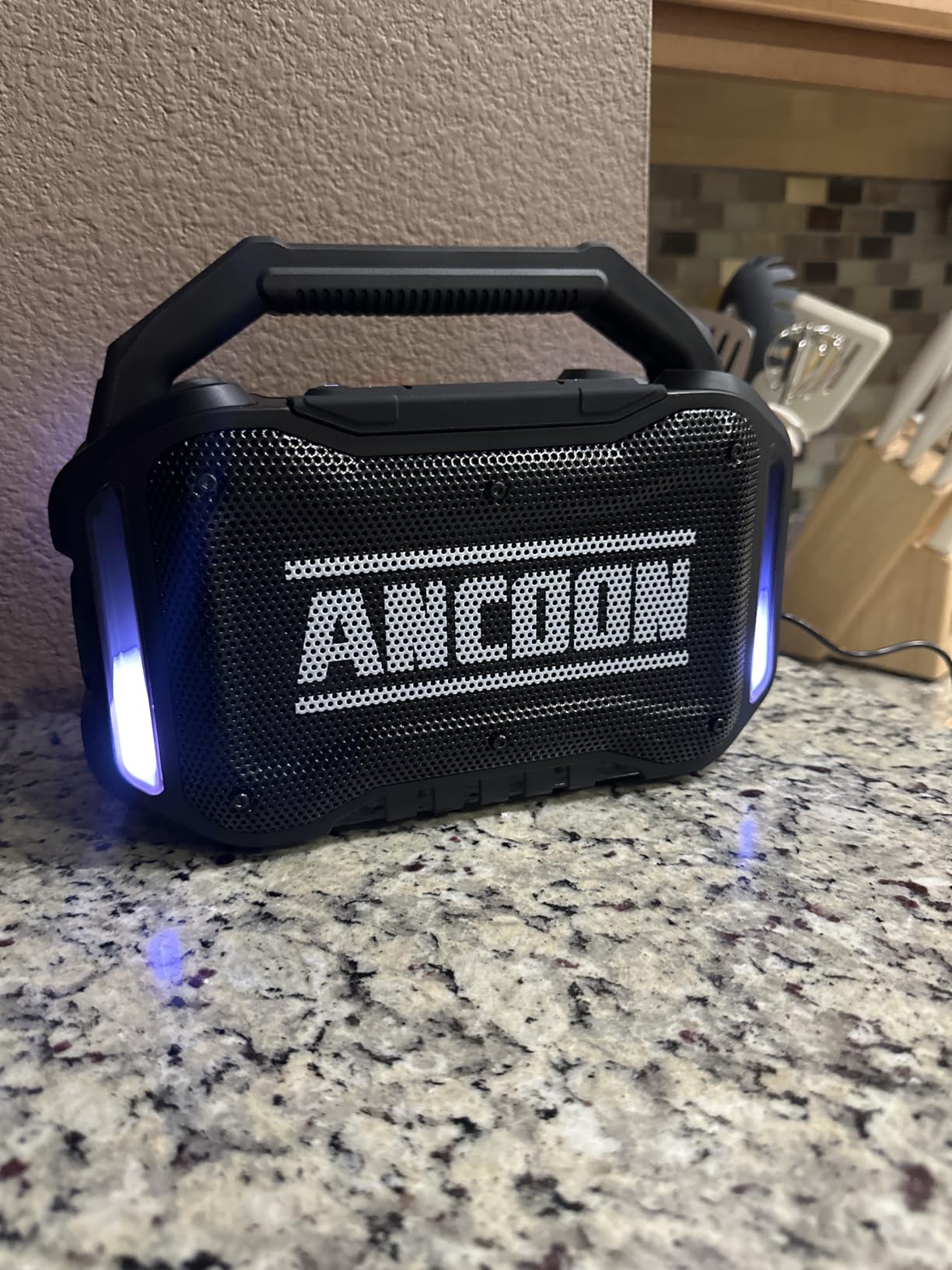 ANCOON Speakers Bluetooth Wireless: 80W(Peak) Loud Speaker with Bass, 20H Playtime, IPX6 Waterproof, Large Jobsite Speakers for Work, Outdoor, Workshop, Garage, Portable Speaker with TWS (Black) customer photo 2