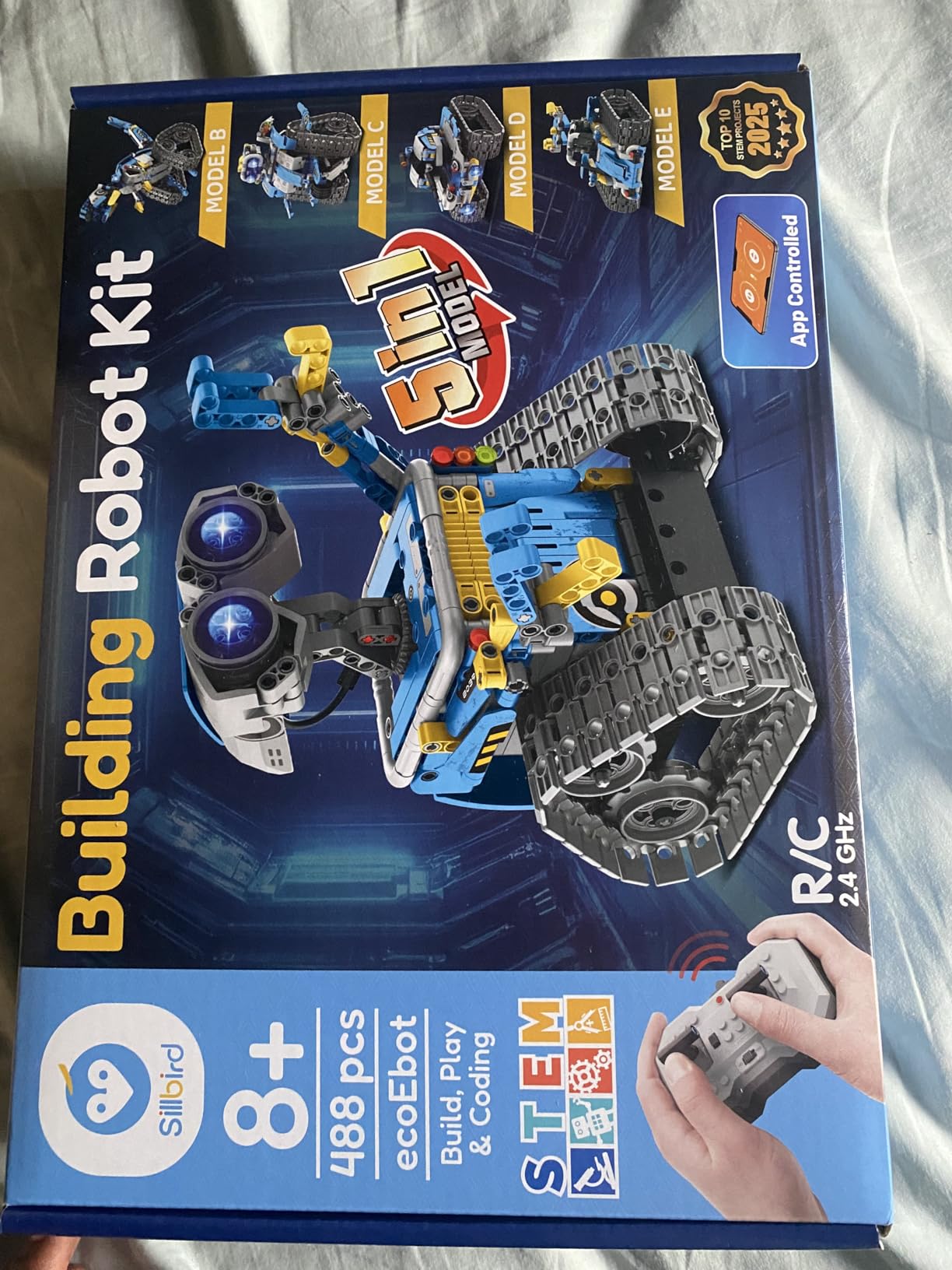 Sillbird Building Robot Kit with Remote Control STEM Gift for Boys Age 8-12 | Coding Robotic Toys, Educational Birthday Presents, App-Controlled, Build 5in1 Models, Rechargeable Blue Bot Set, 488 Pieces customer photo 1