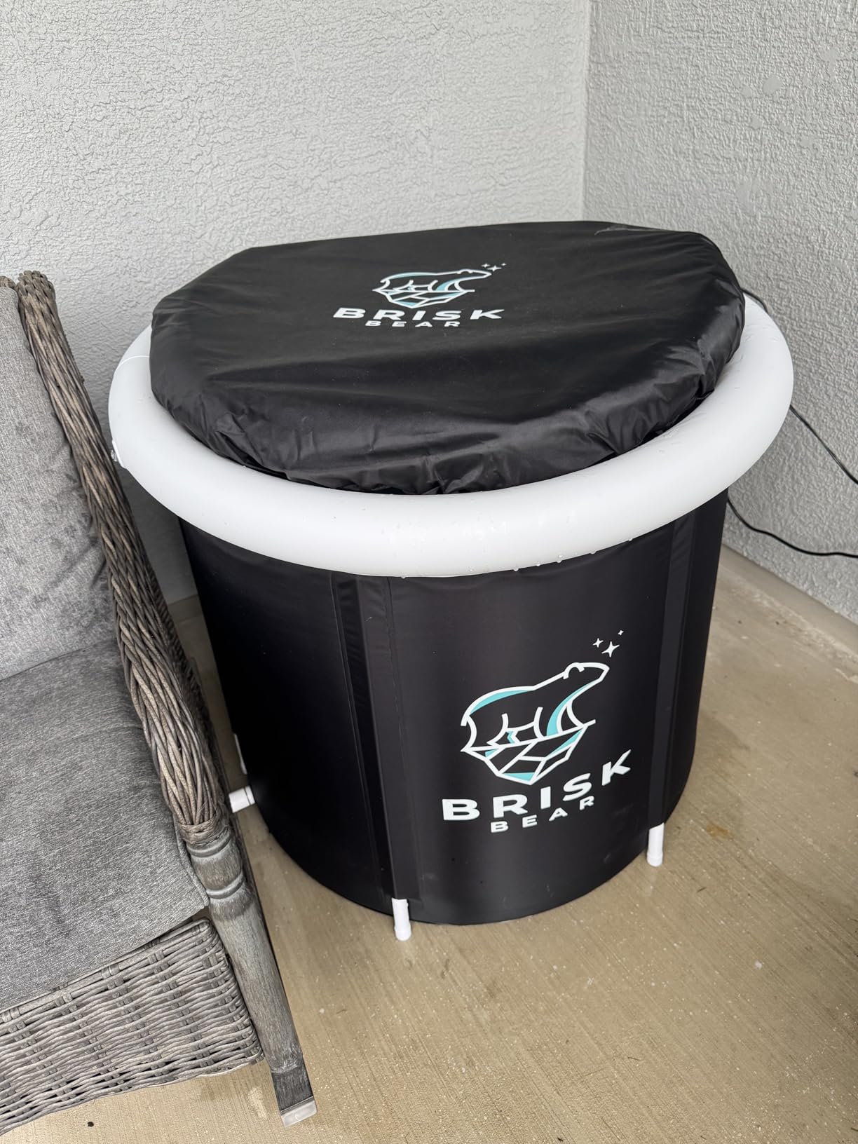 XL Oval Ice Bath Tub for Athletes with Cover by Brisk Bear - Extra Large Cold Plunge Tub for Recovery - Ice Tub with Digital Timer, Thermometer & Reusable Ice Molds - Cold Plunge to Soothe Muscles customer photo 2