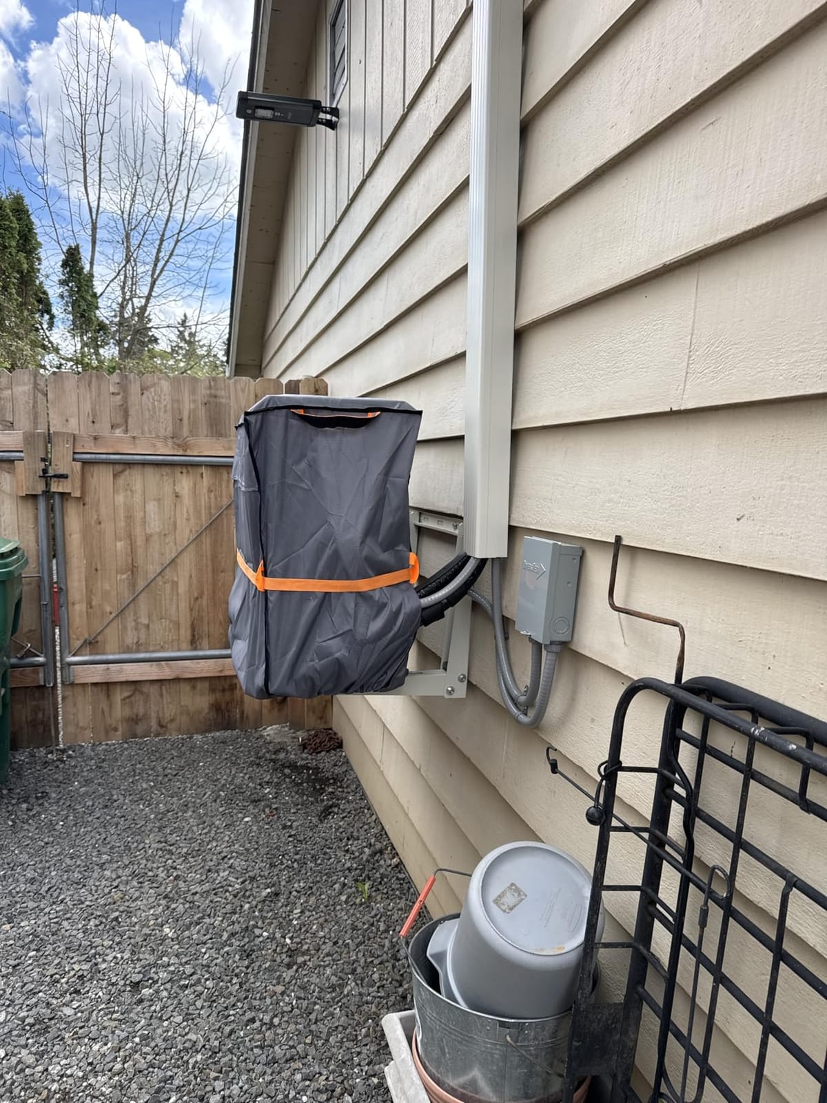 NGB Mini Split Cover, 29.1x 11.8x 21.7 Inch Air Conditioning Condensing HVAC Outdoor Unit Cover, Waterproof, Windproof, Snowproof, For All Seasons, Khaki Color. customer photo 1