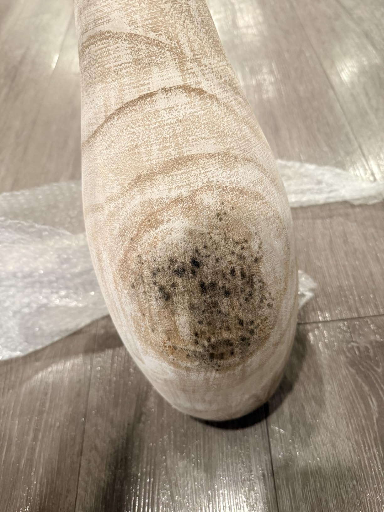 Hanobe Wood Tall Floor Vase: 22 Inch Slender Beige Boho Vase for Pampas Grass - Decorative Large Vases for Farmhouse Living Room Corner Entryway Fireplace Home Decor customer photo 1