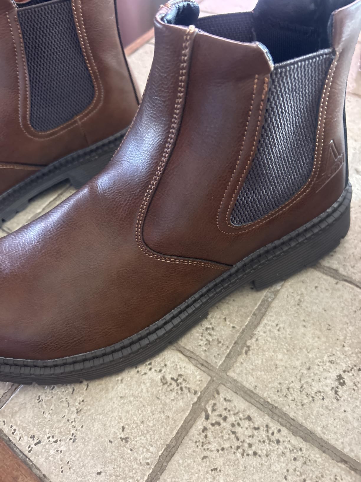 Steel Toe Work Boots for Men Slip-on Welding Work Shoes | Slip Resistant, Safety Toe Boots for Men for Industrial Construction, Warehouse customer photo 1