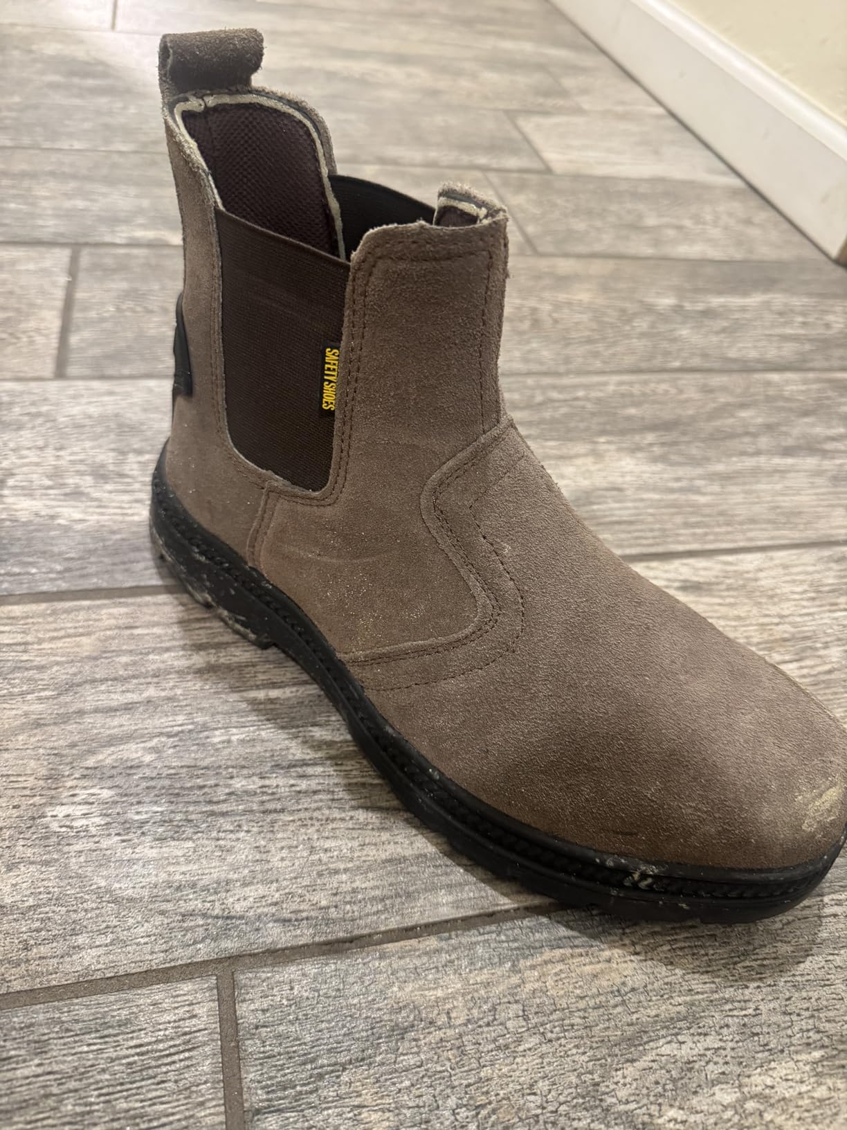 Steel Toe Work Boots for Men Slip-on Welding Work Shoes | Slip Resistant, Safety Toe Boots for Men for Industrial Construction, Warehouse customer photo 2