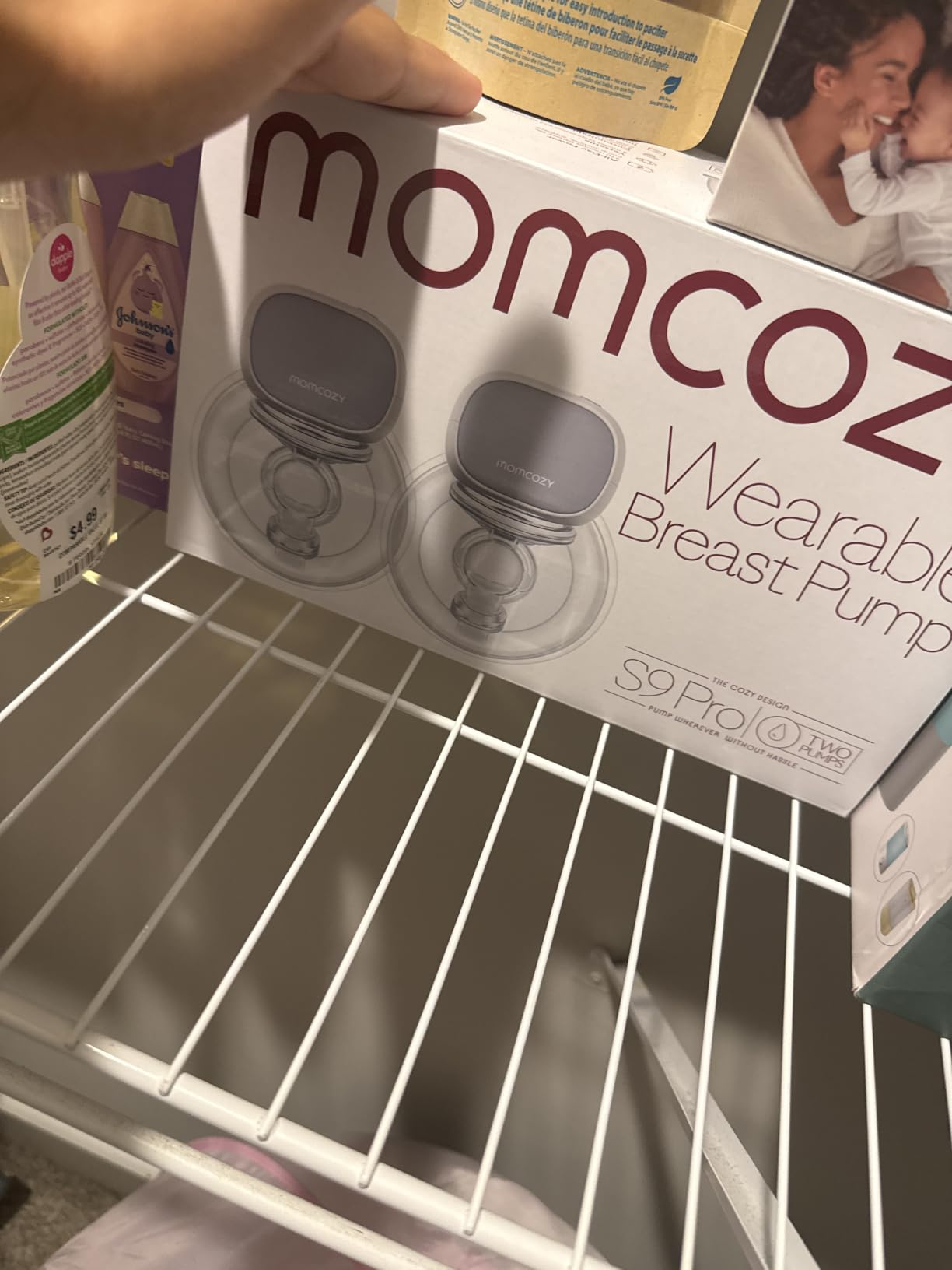 Momcozy S9 Pro Upgraded Wearable Breast Pump, Hands-Free Design with Extended Battery Life & LED Display, Double Electric Portable Pump with 2 Modes & 9 Levels, 24mm, 2-Pack, Gray Color customer photo 1