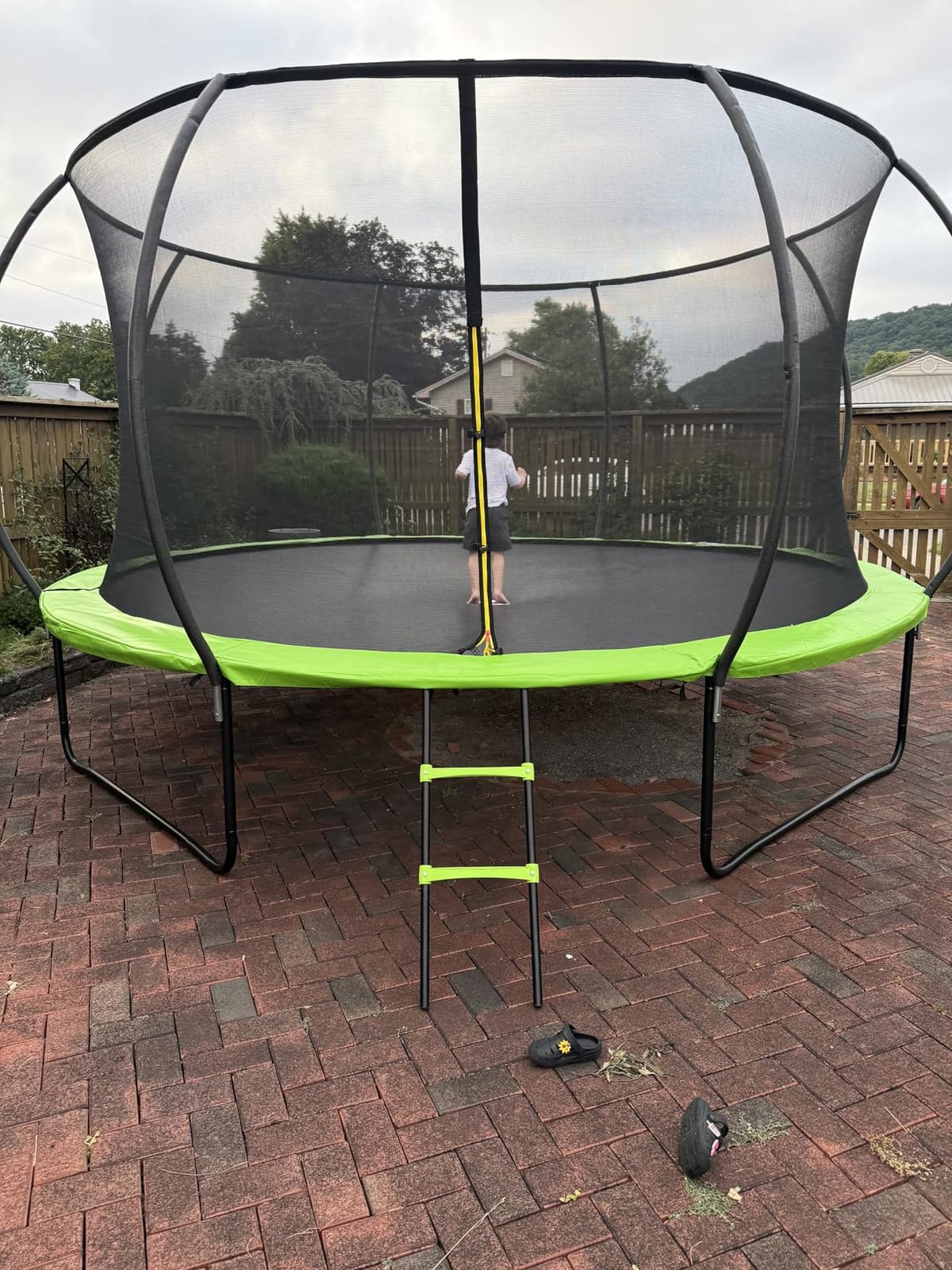 JoyBerri Outdoor Trampoline - with LED Lights, Net, Ladder, ASTM Certified | 8Ft 10Ft 12Ft 14Ft 15Ft 16Ft, 450lb capacity, kids & adults, anti-rust steel, net + ladder + stakes, 5-year protection customer photo 1
